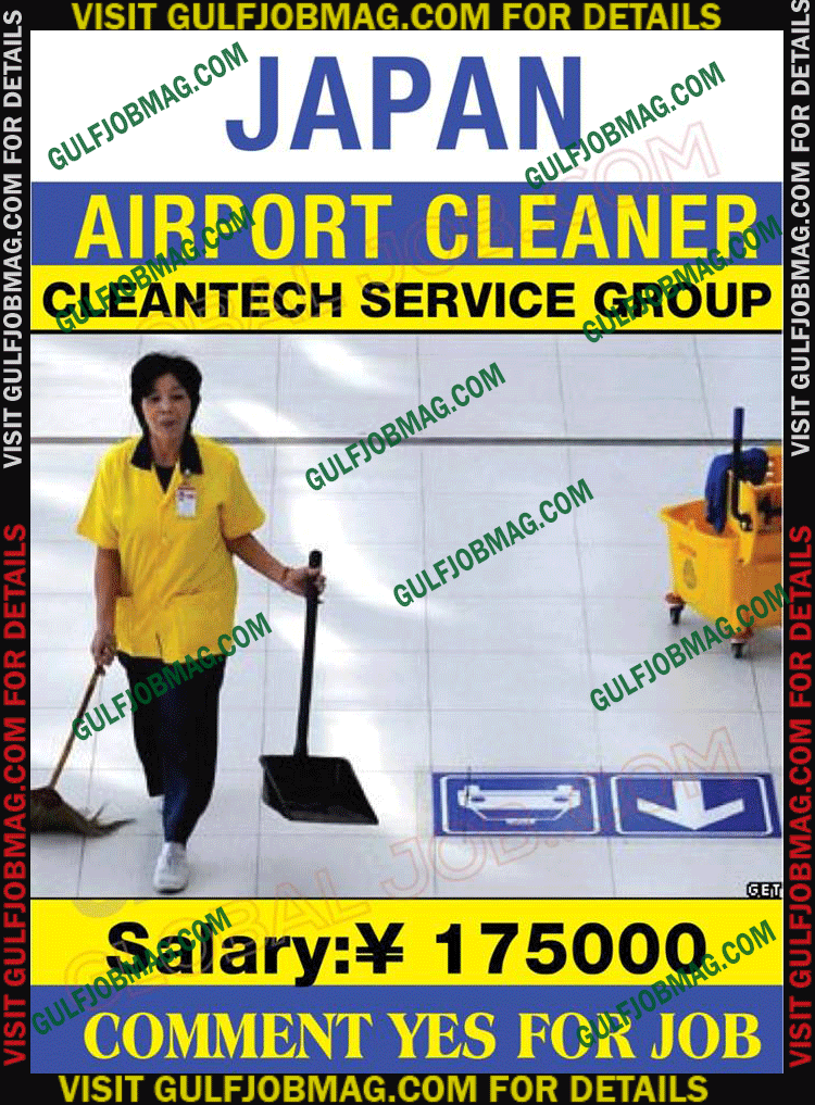 Airport cleaner wanted in Japan Gulf Job Mag