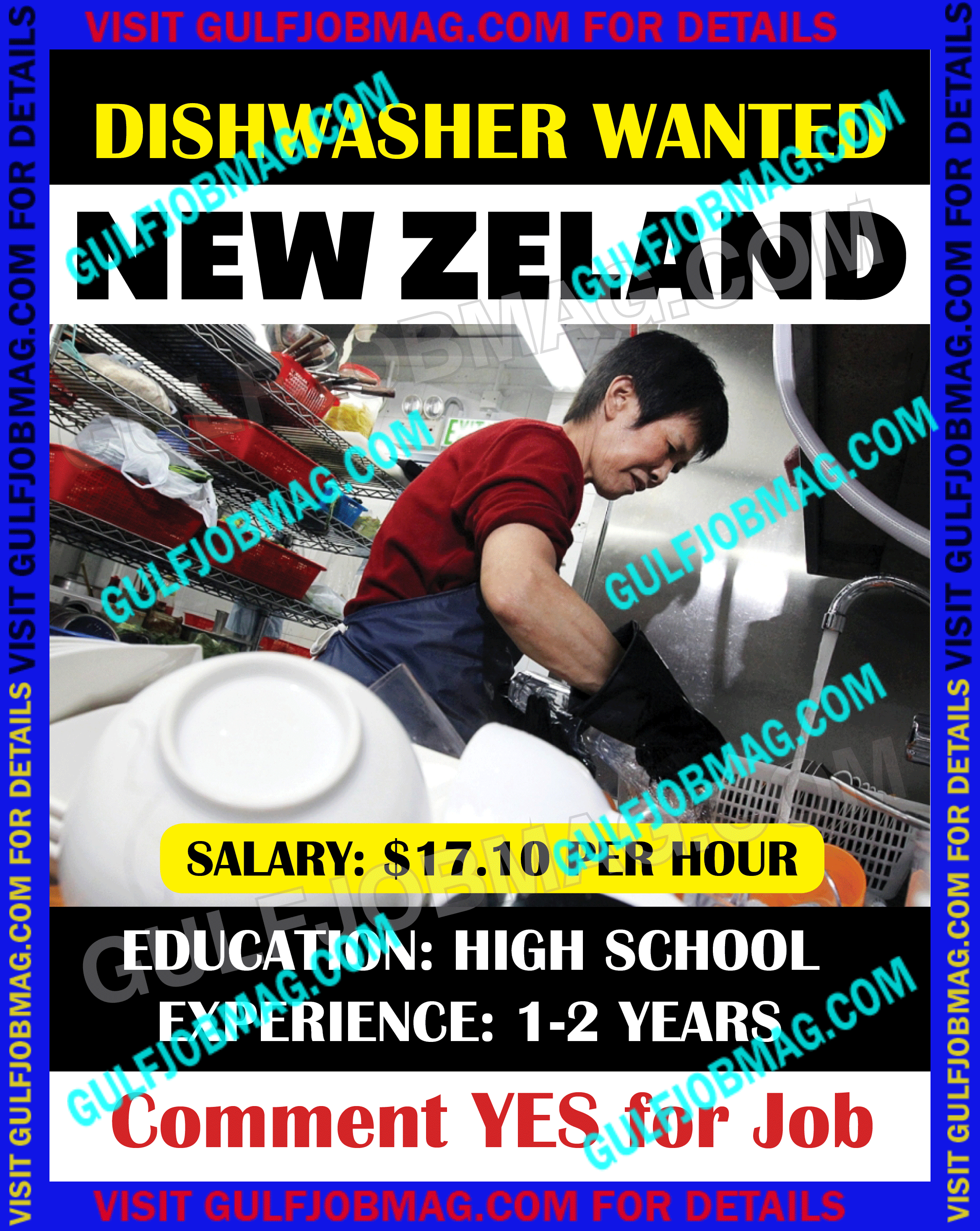 Dishwasher wanted in Newzealand Gulf Job Mag