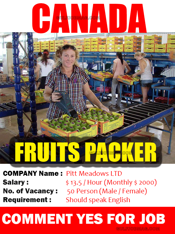 Fruits Packing Job in CANADA Apply Now Gulf Job Mag