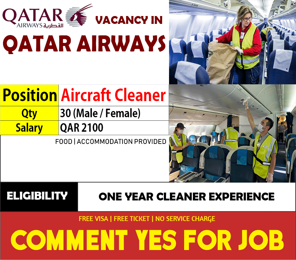 Aircraft Cleaner for Qatar Airways Apply Now Gulf Job Mag