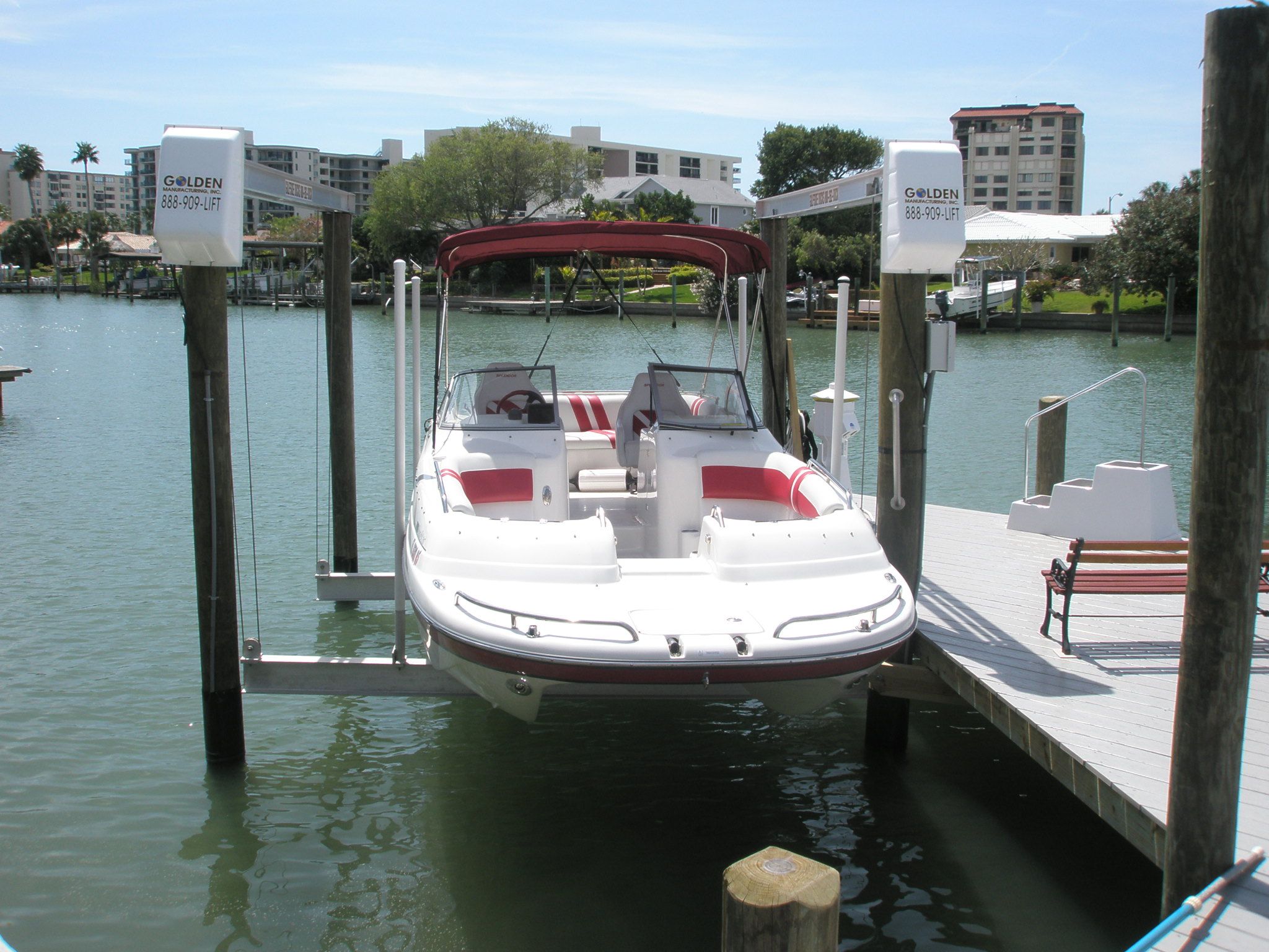 Golden Flat Plate Boat Lift Gulfside Docks