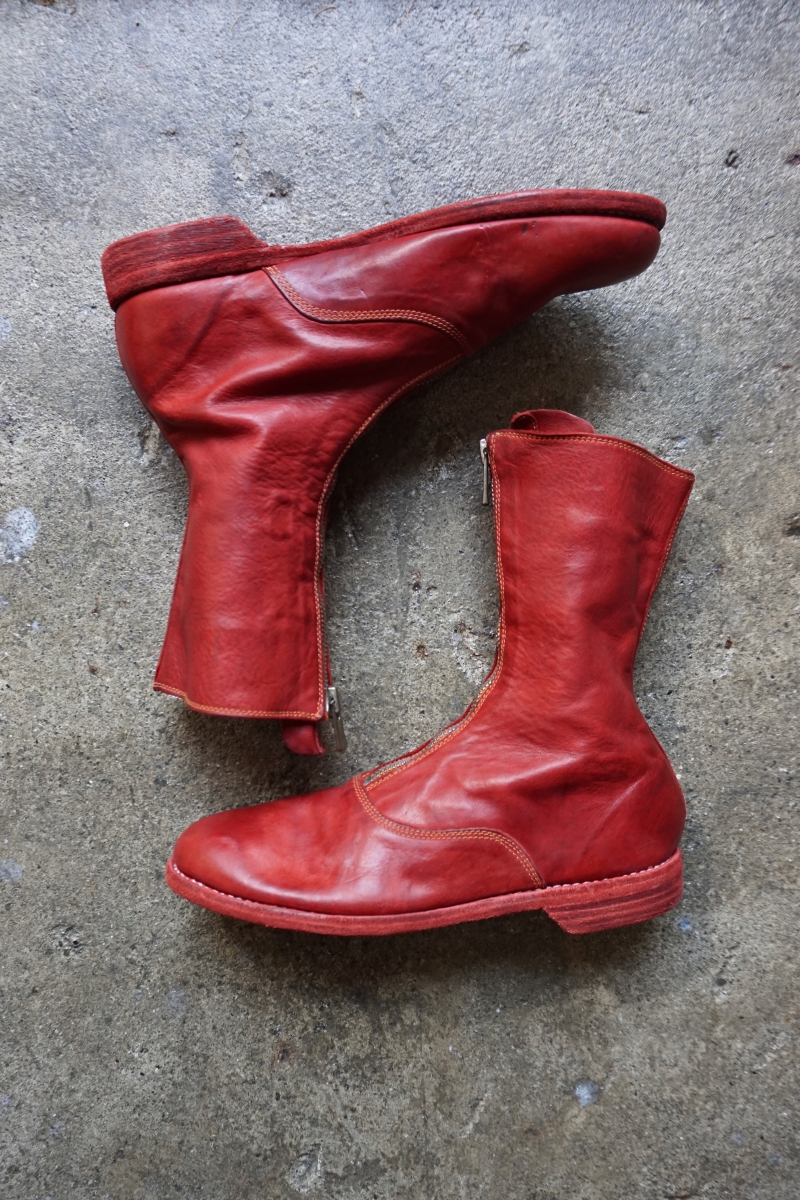 Women’s. No 310. Front Zip Army Boots Horse Full Grain. 1006T(Red