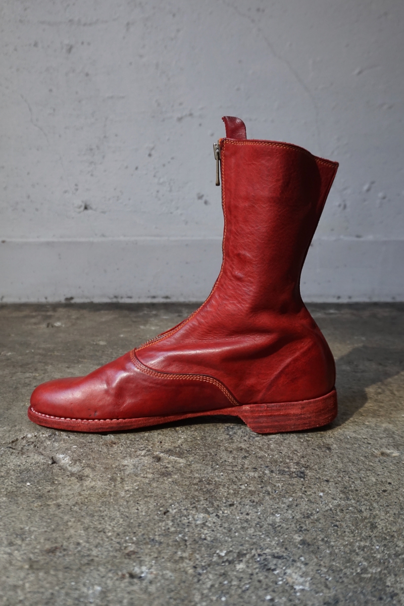 Women’s. No 310. Front Zip Army Boots Horse Full Grain. 1006T(Red