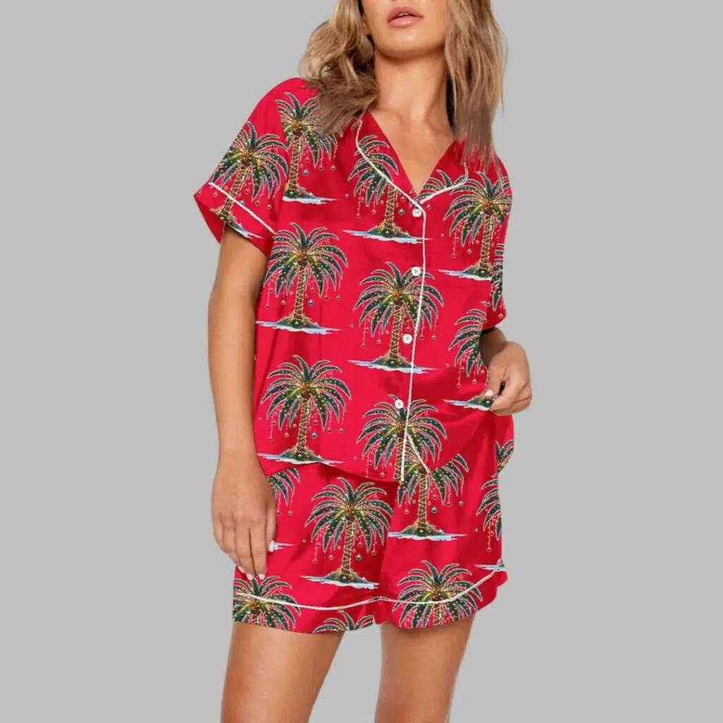 Christmas Palm Tree Pajama Set