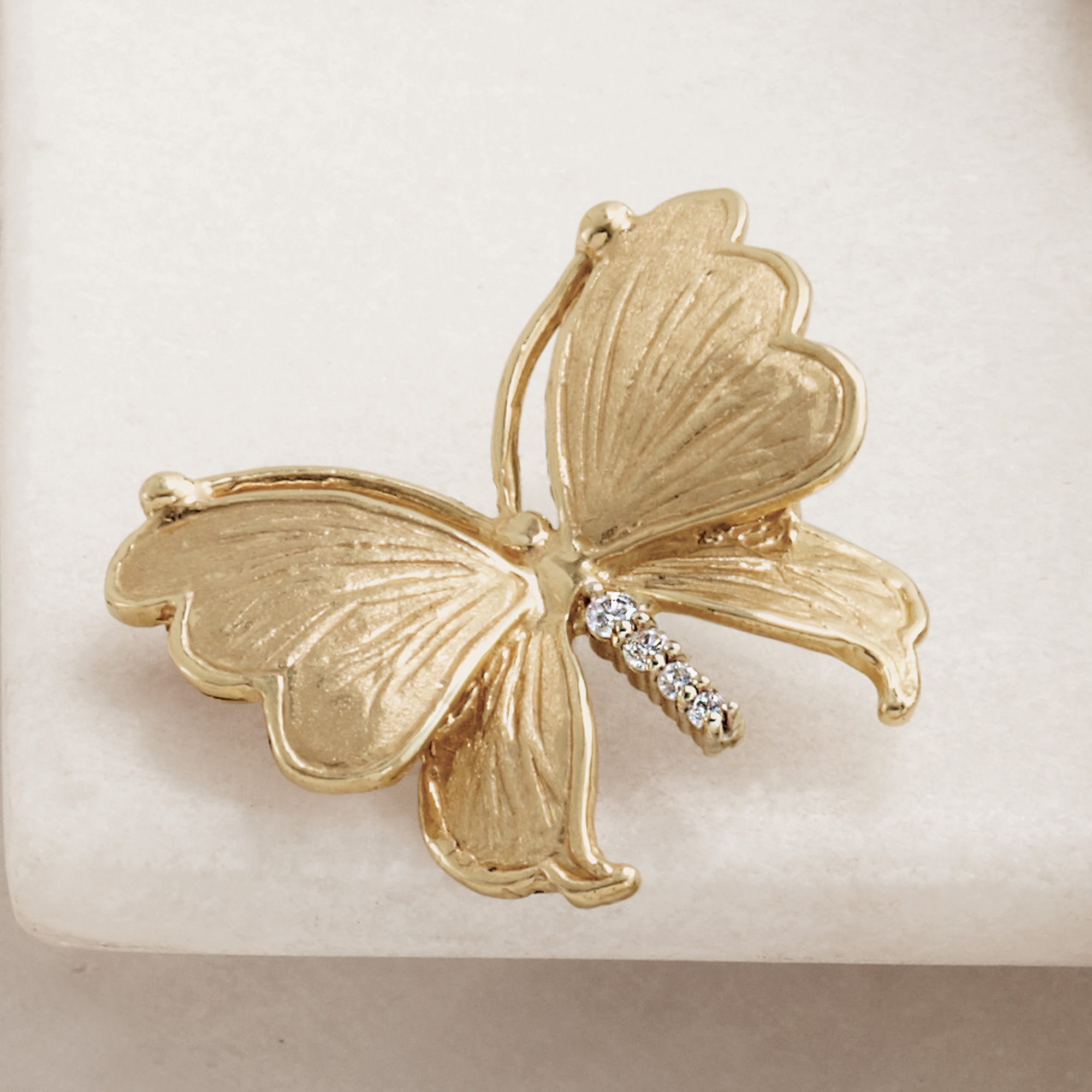 Gold & Diamond Butterfly Brooch Gump's
