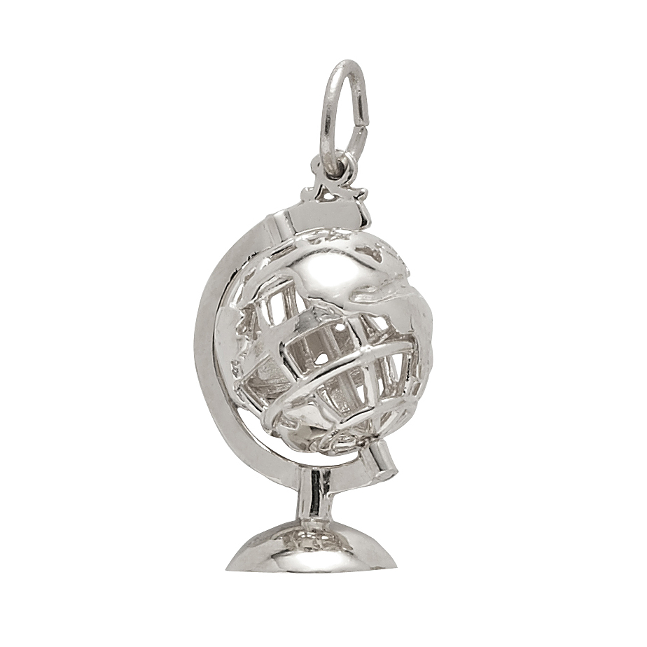 Globe Charm, Sterling Silver Gump's