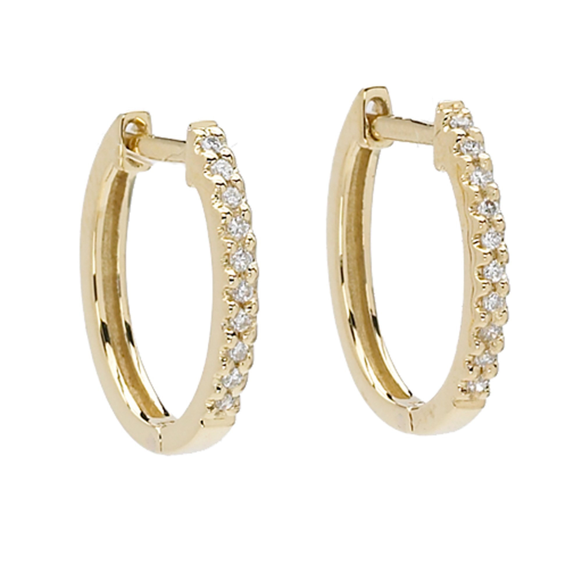 Elizabeth Showers Gold & Diamond Huggie Hoop Earrings Gump's