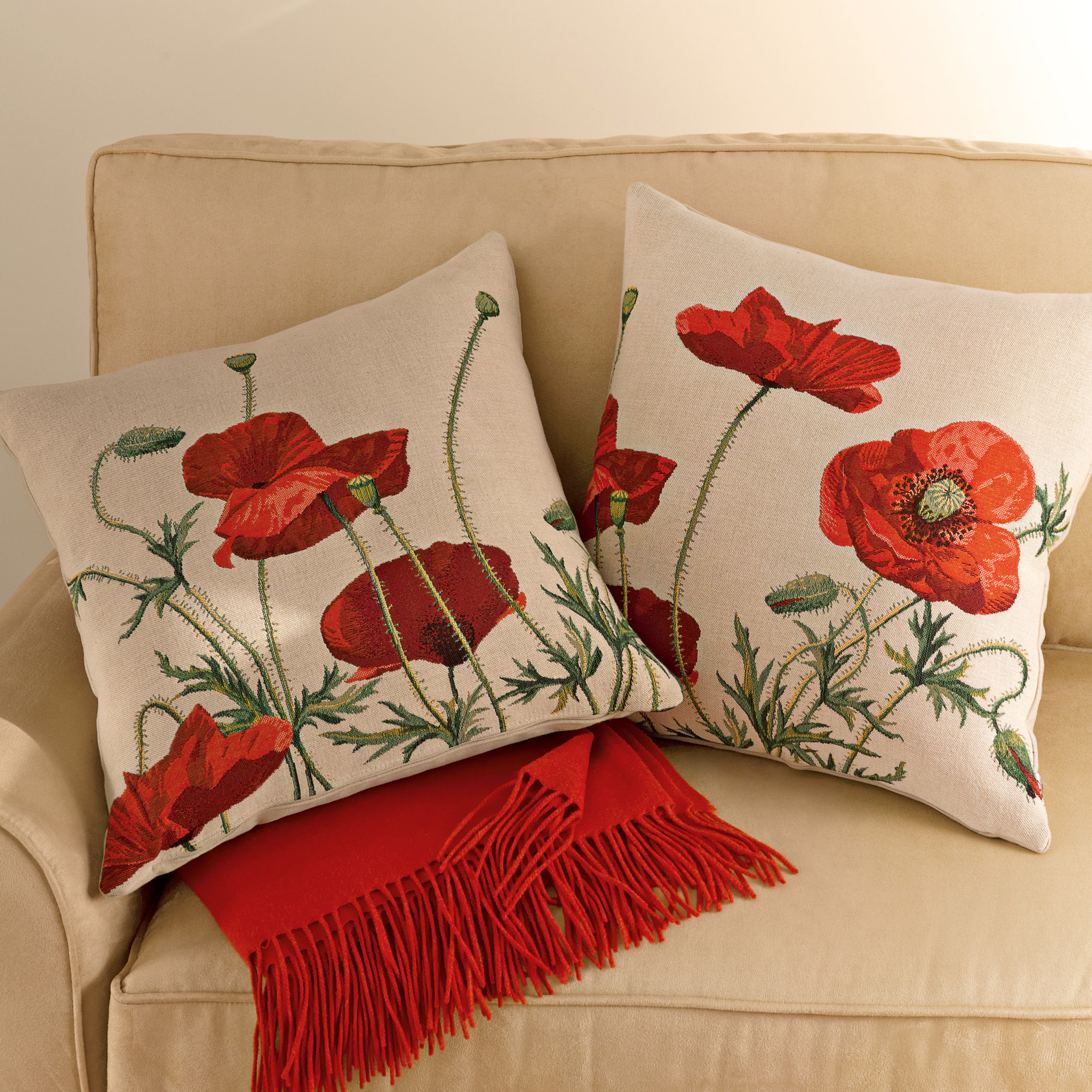 Poppy Tapestry Pillows Gump's