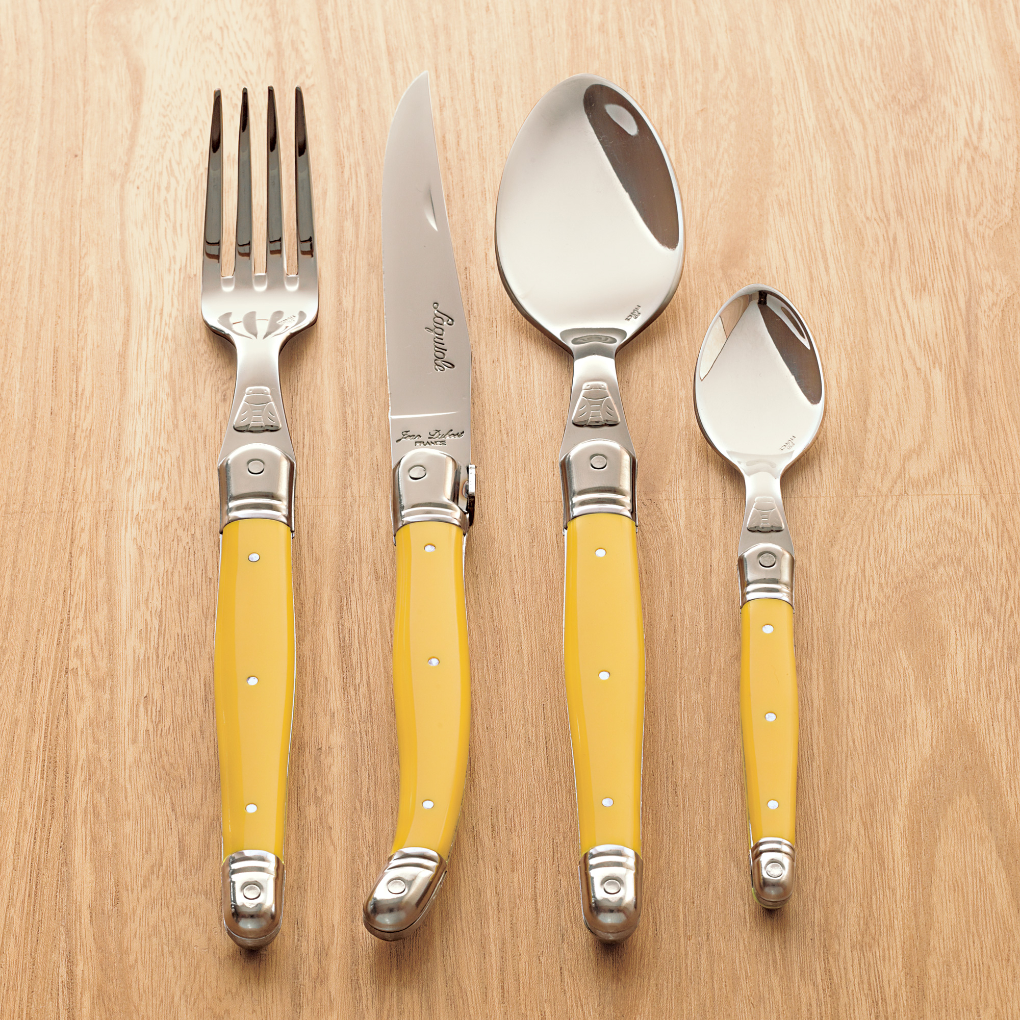 Laguiole Yellow Stainless Steel Flatware Gump's