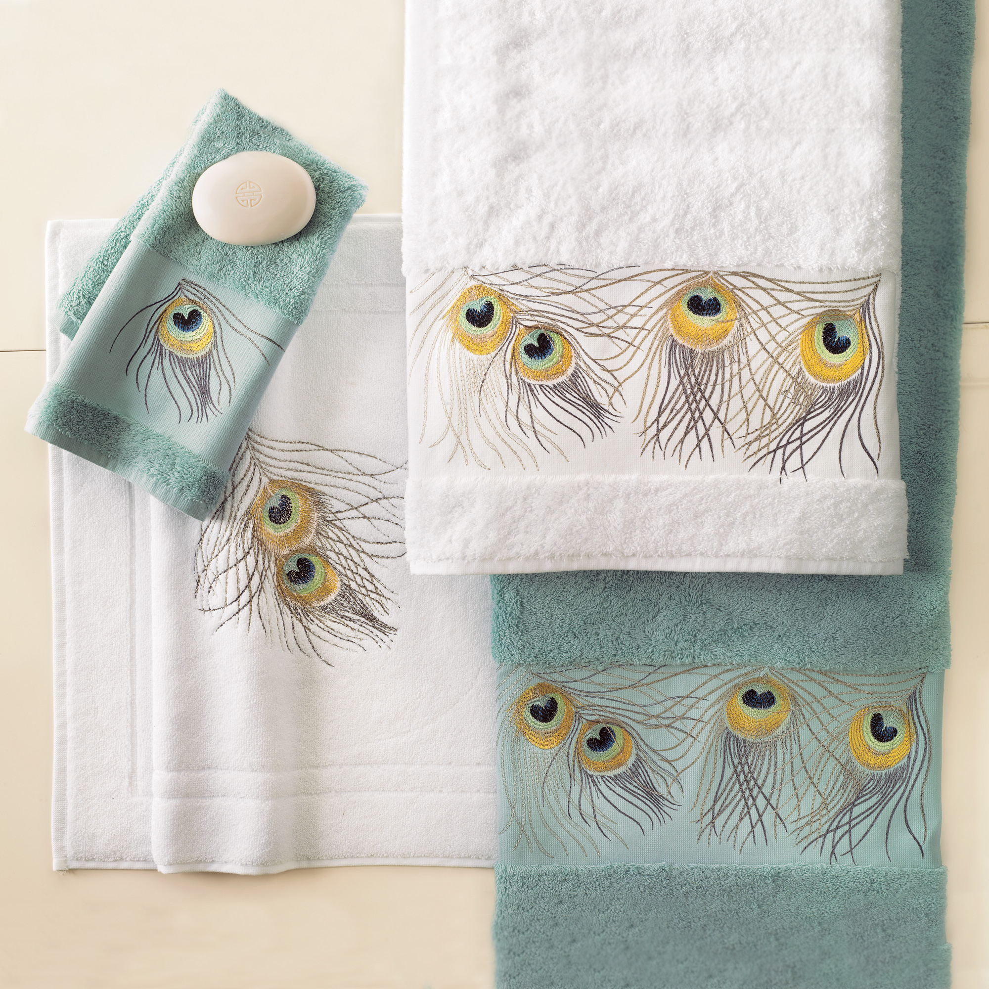 Peacock Bath Linens Gump's