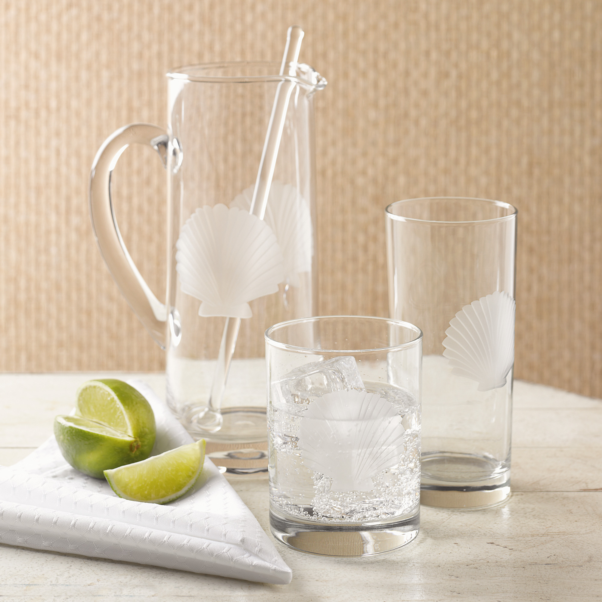 Etched Shell Bar Glassware Gump's