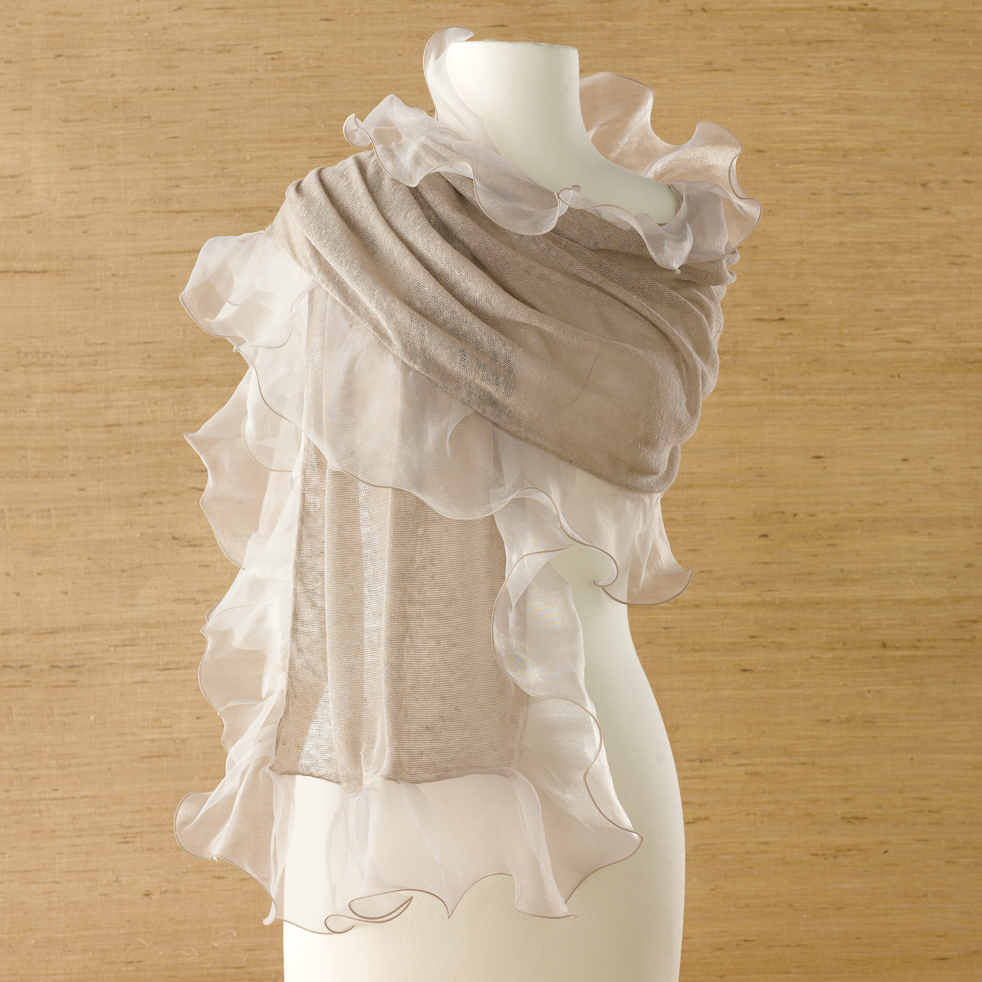 Linen Organza Ruffle Scarf Gump's