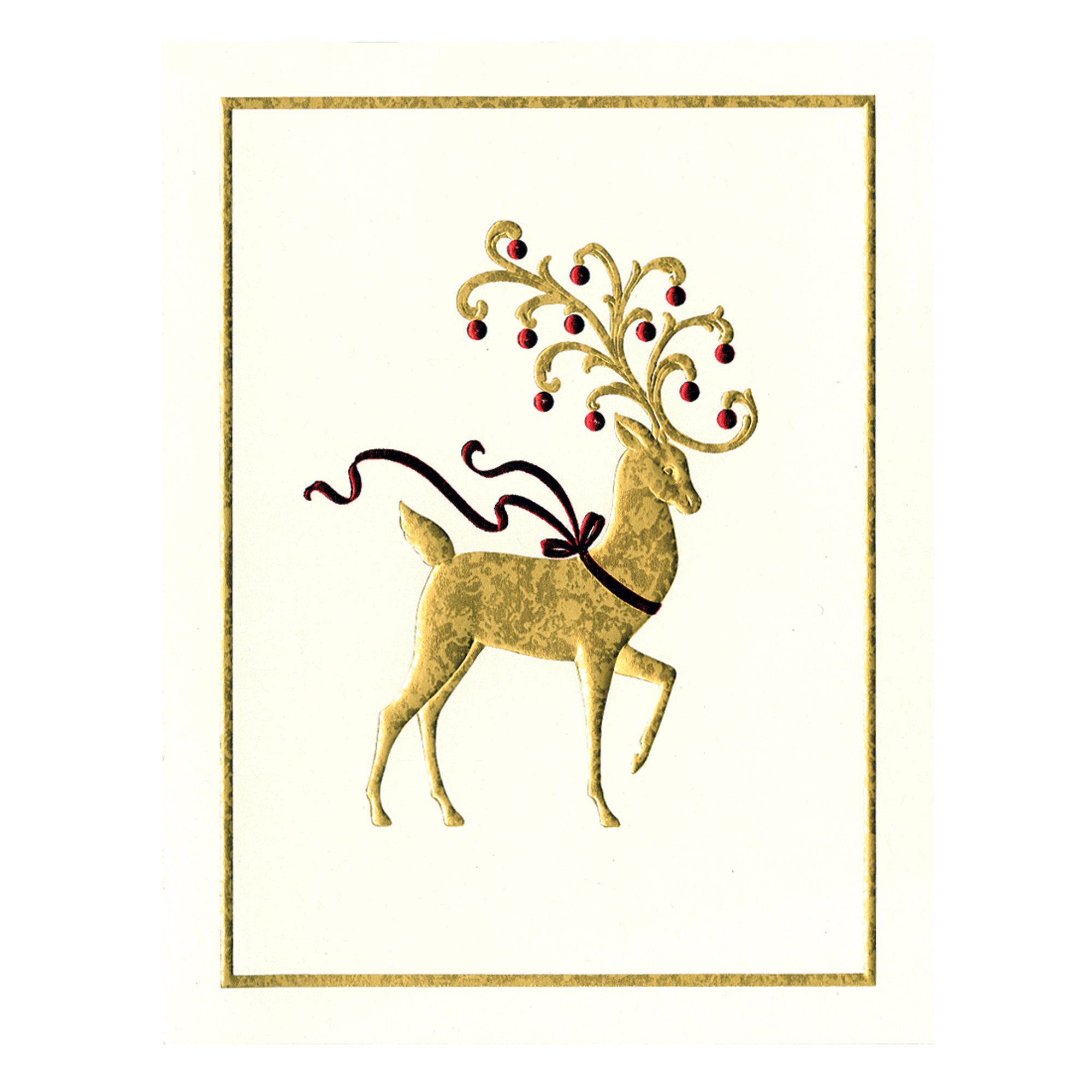 Caspari Christmas Cards Personalized Caspari Embossed Reindeer Cards, Set of 20 Gump's
