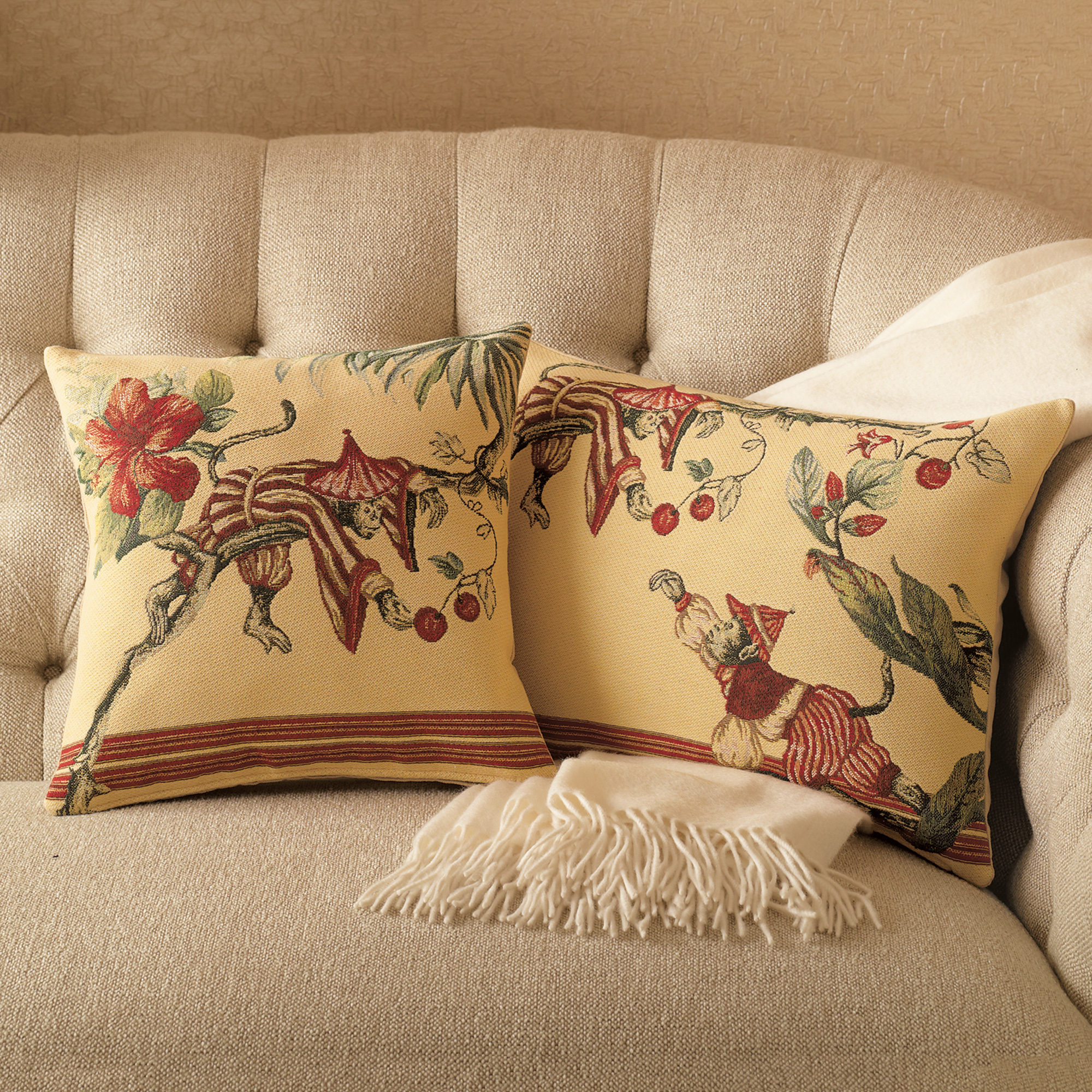 Chinoiserie Monkey Pillows Gump's