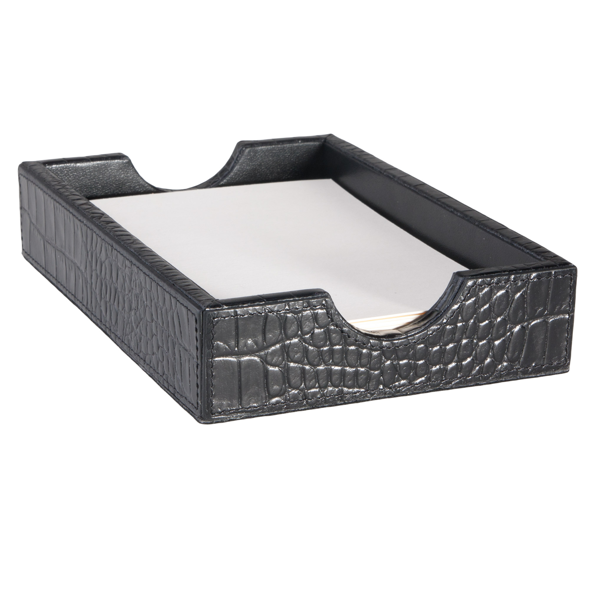 Graphic Image Croc Embossed Leather Paper Tray Gump's