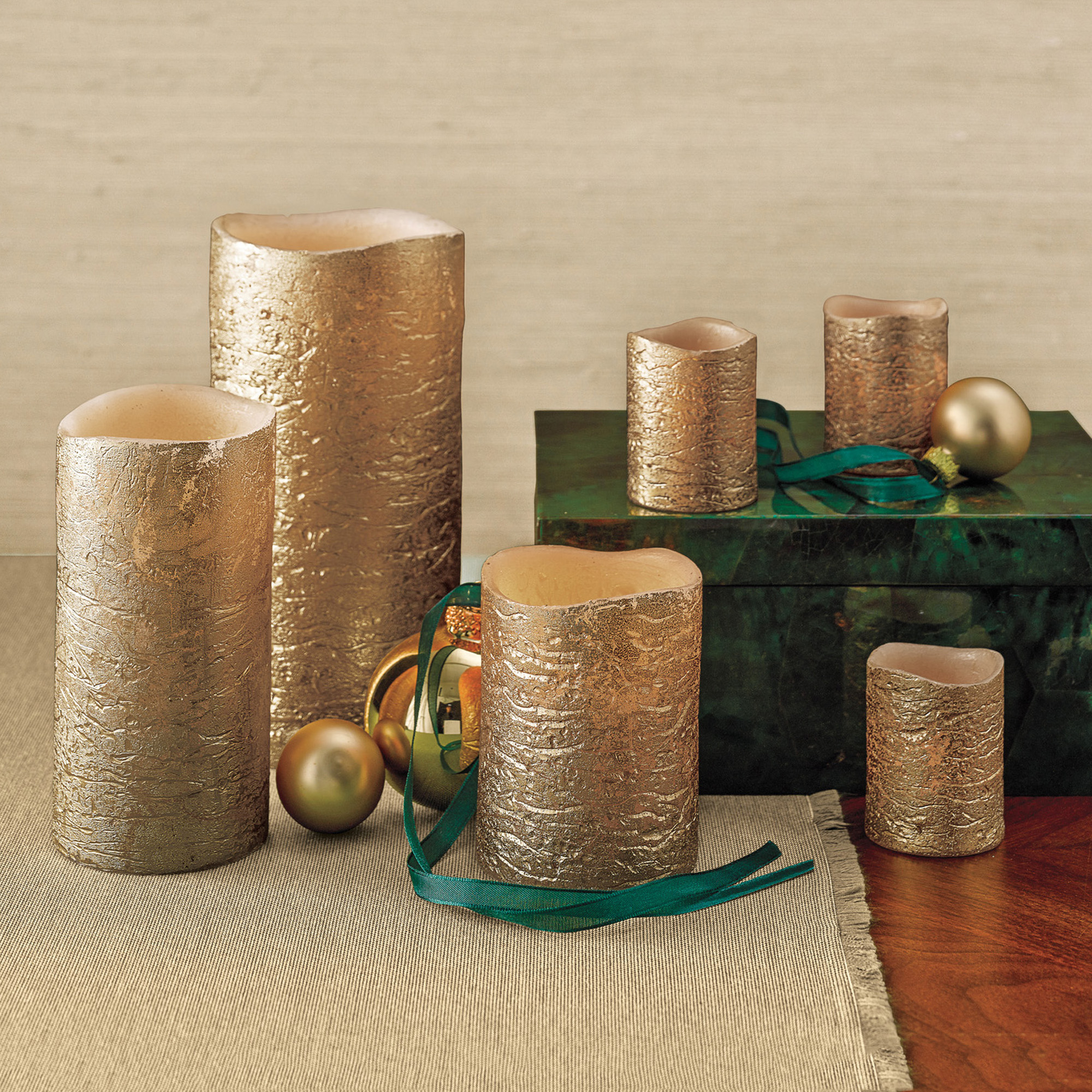 Gold Flameless Deluxe Candles Gump's