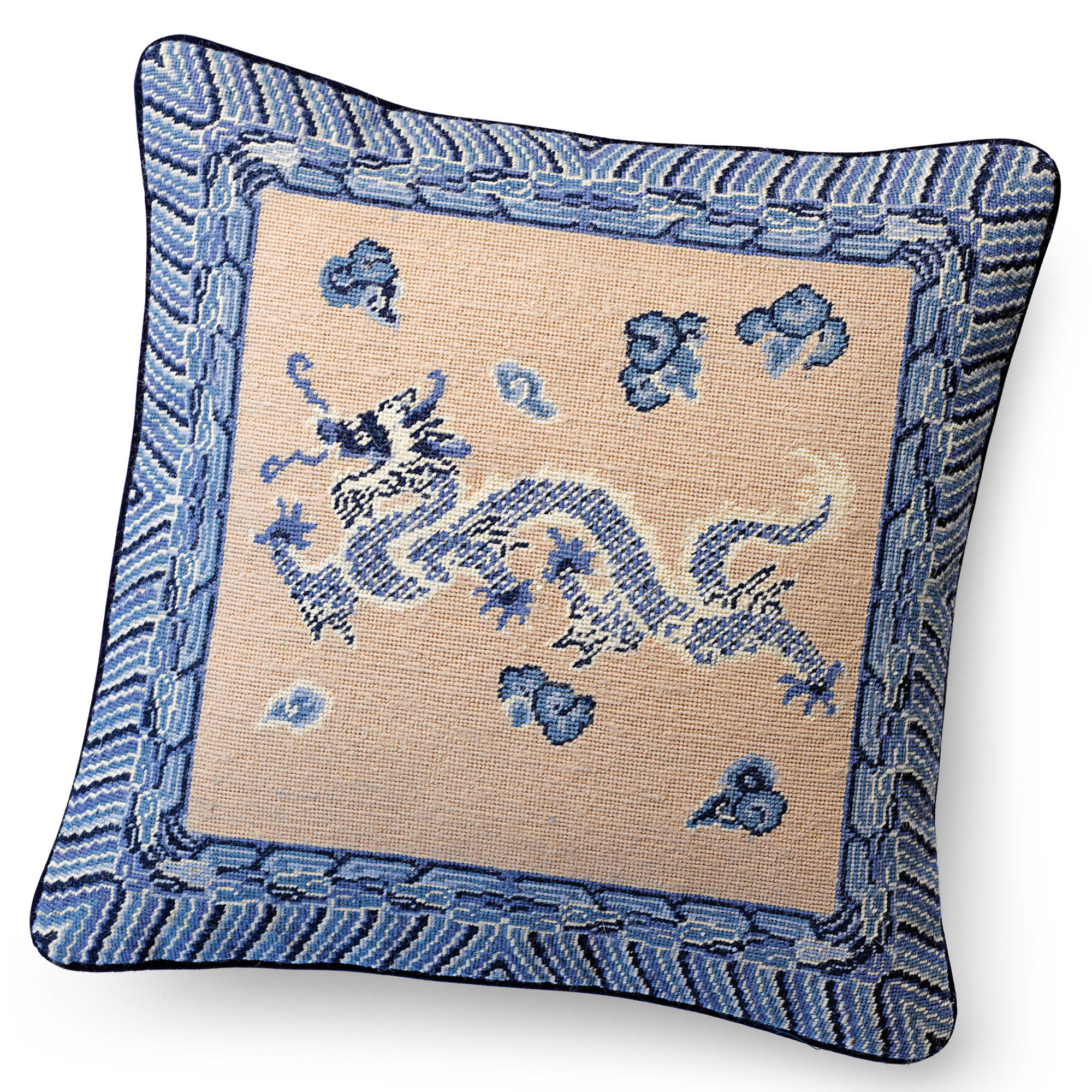 Dragon Needlepoint Pillow Gump's