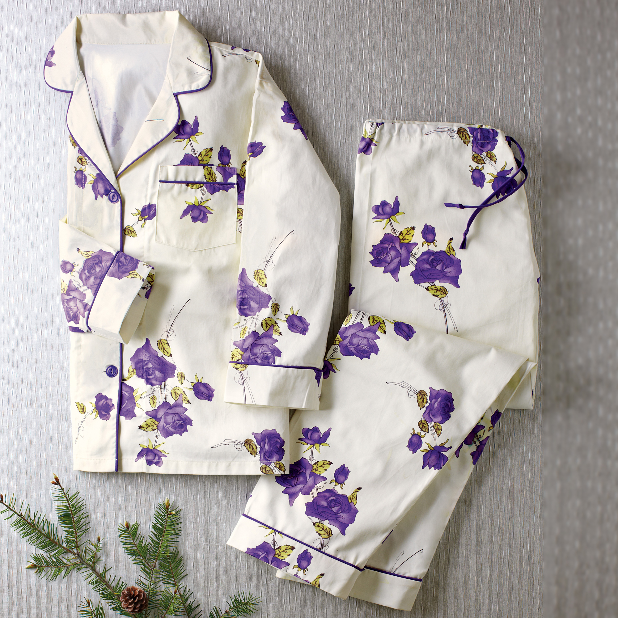 Cotton Sateen Pajama Sets, Vintage Rose Gump's