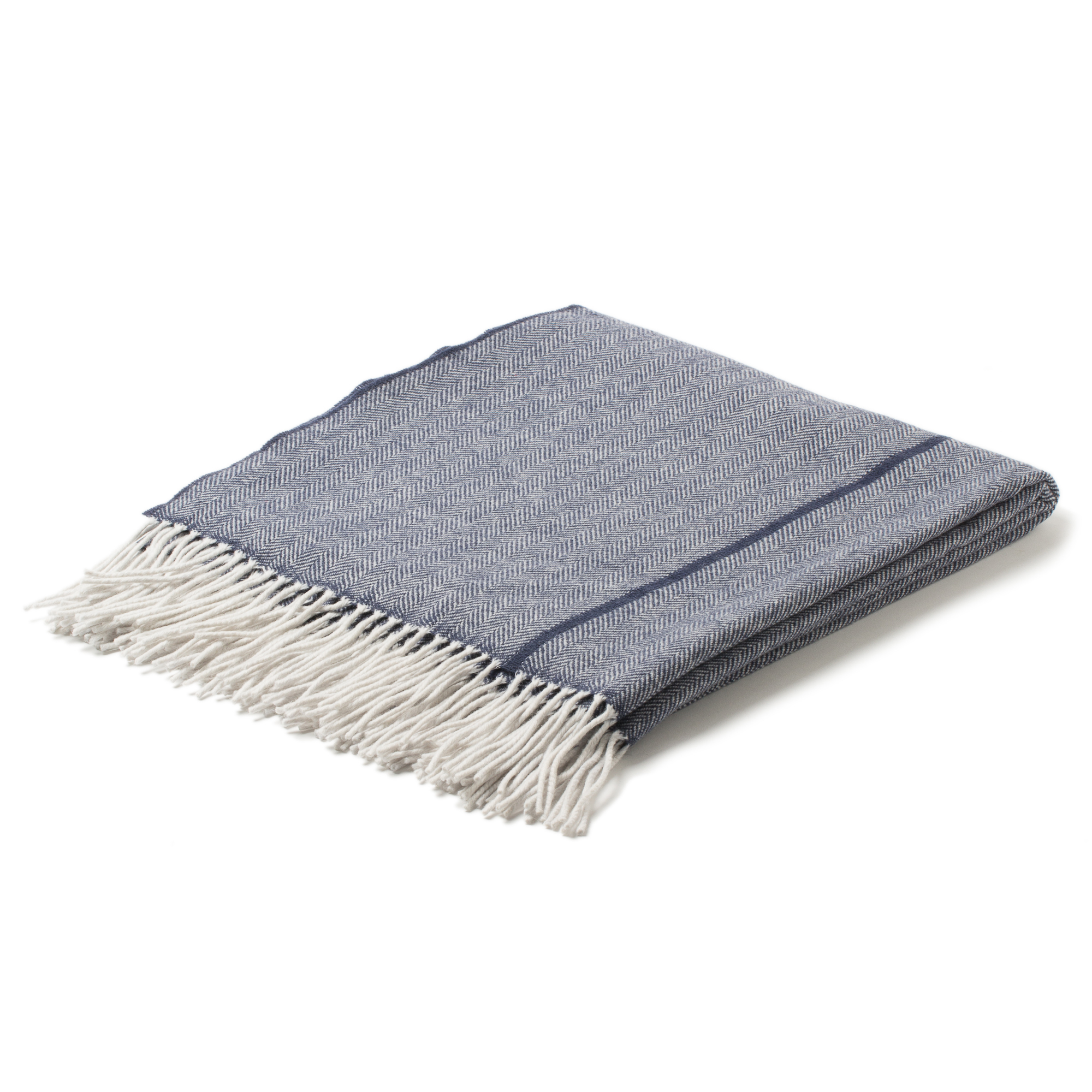 Blue Herringbone Throw Gump's