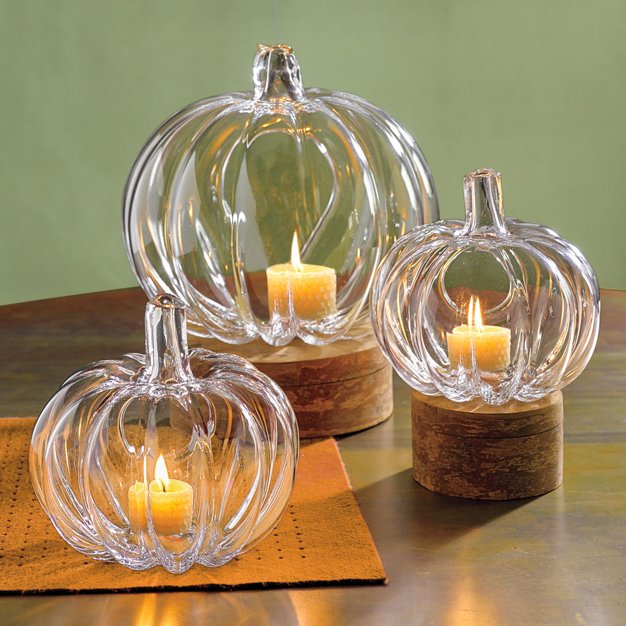 Glass Pumpkin Candleholders Gump's