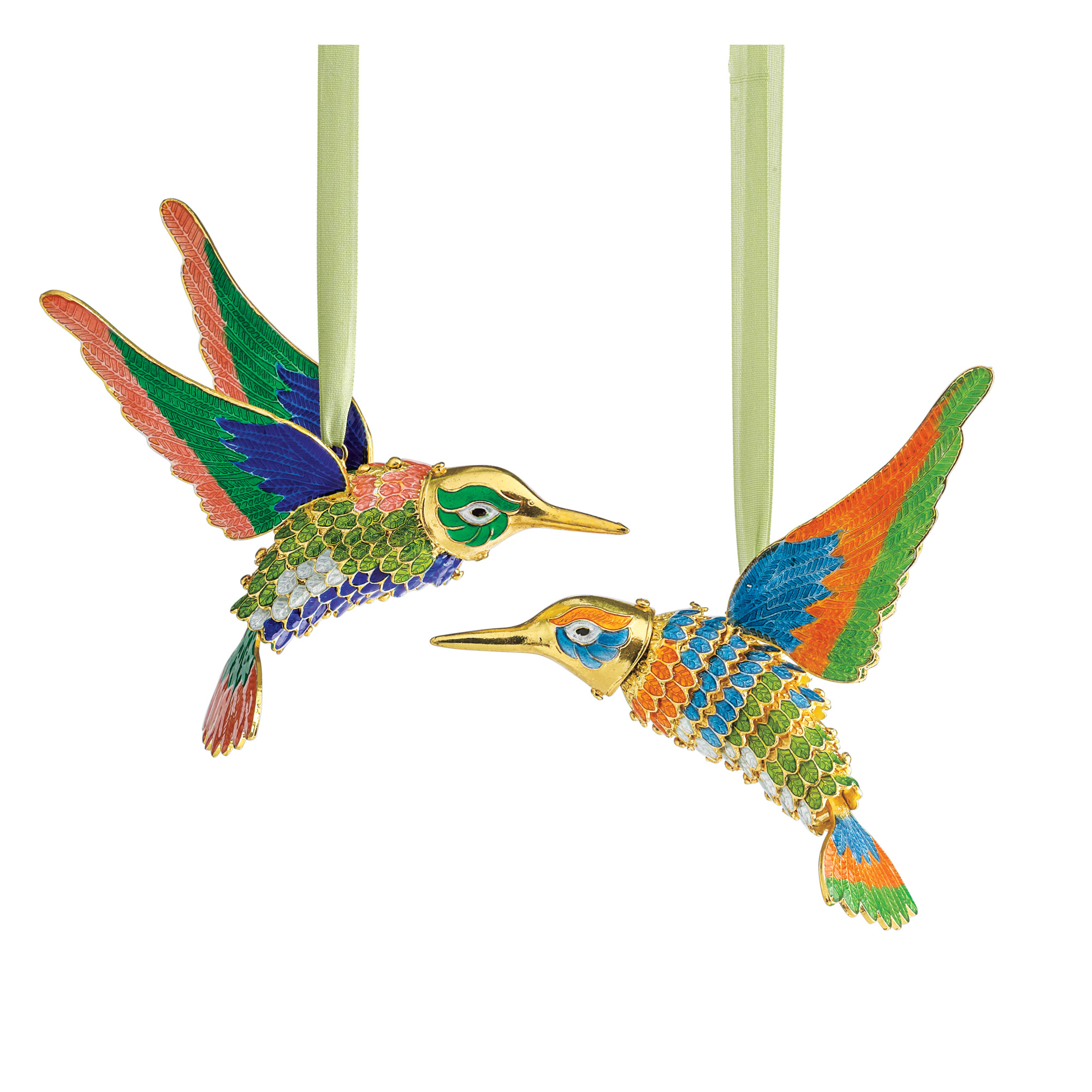 Cloisonne Hummingbirds Ornaments, Set Of 2 Gump's