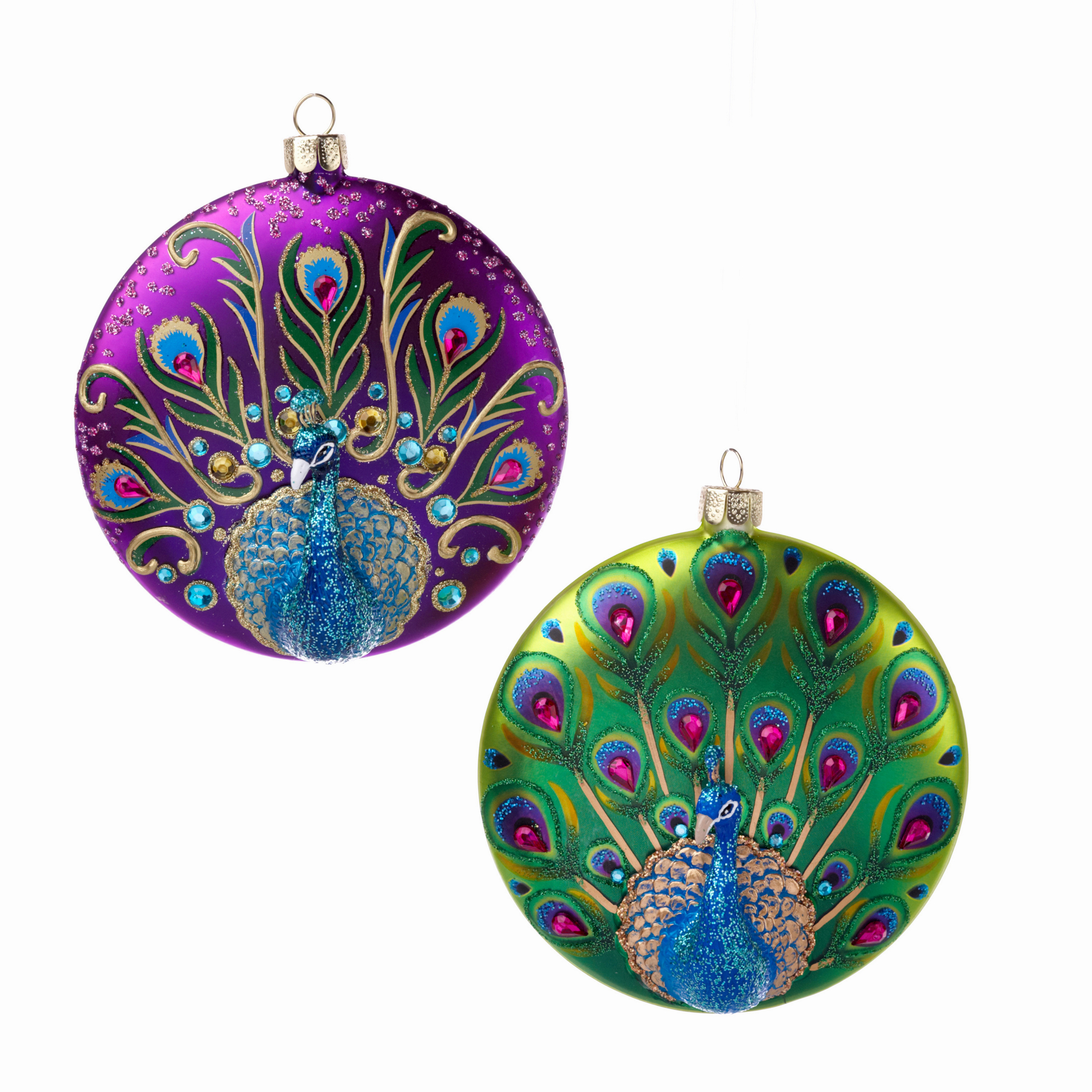 Jeweled Peacock Ornaments, Set Of 2 Gump's