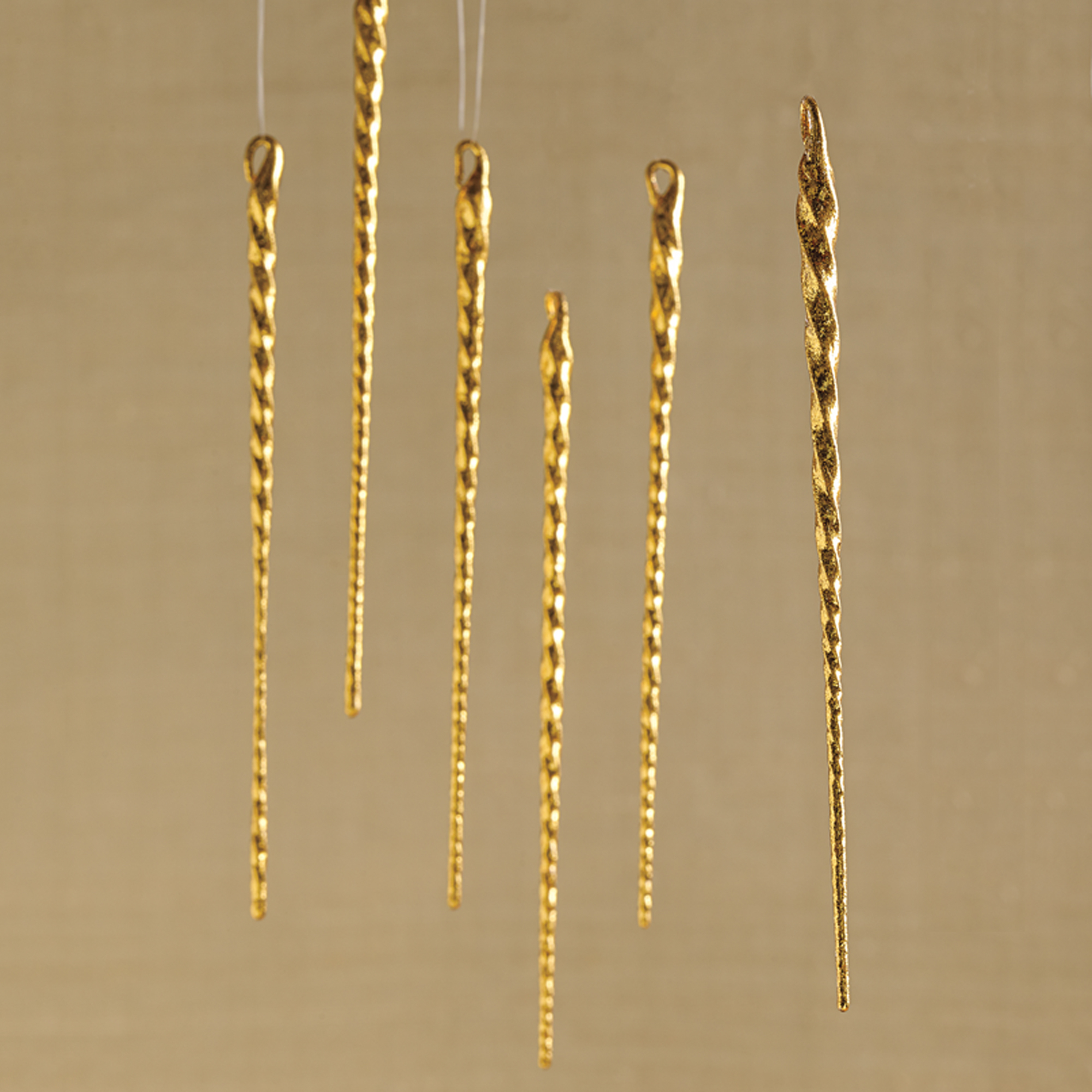 Twisted Gold Icicle Christmas Ornament Set Gump's
