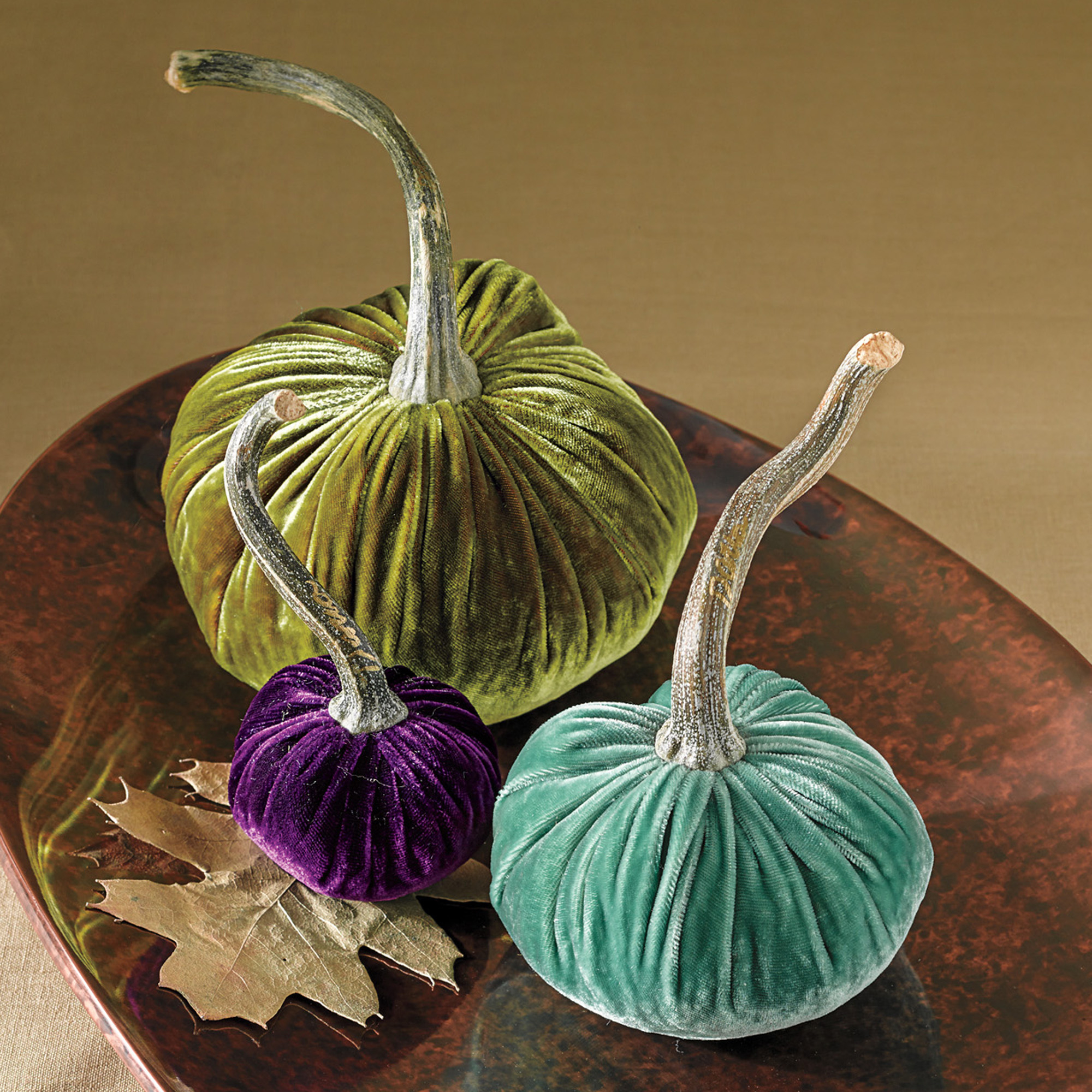 JewelTone Velvet Pumpkin Trio Gump's