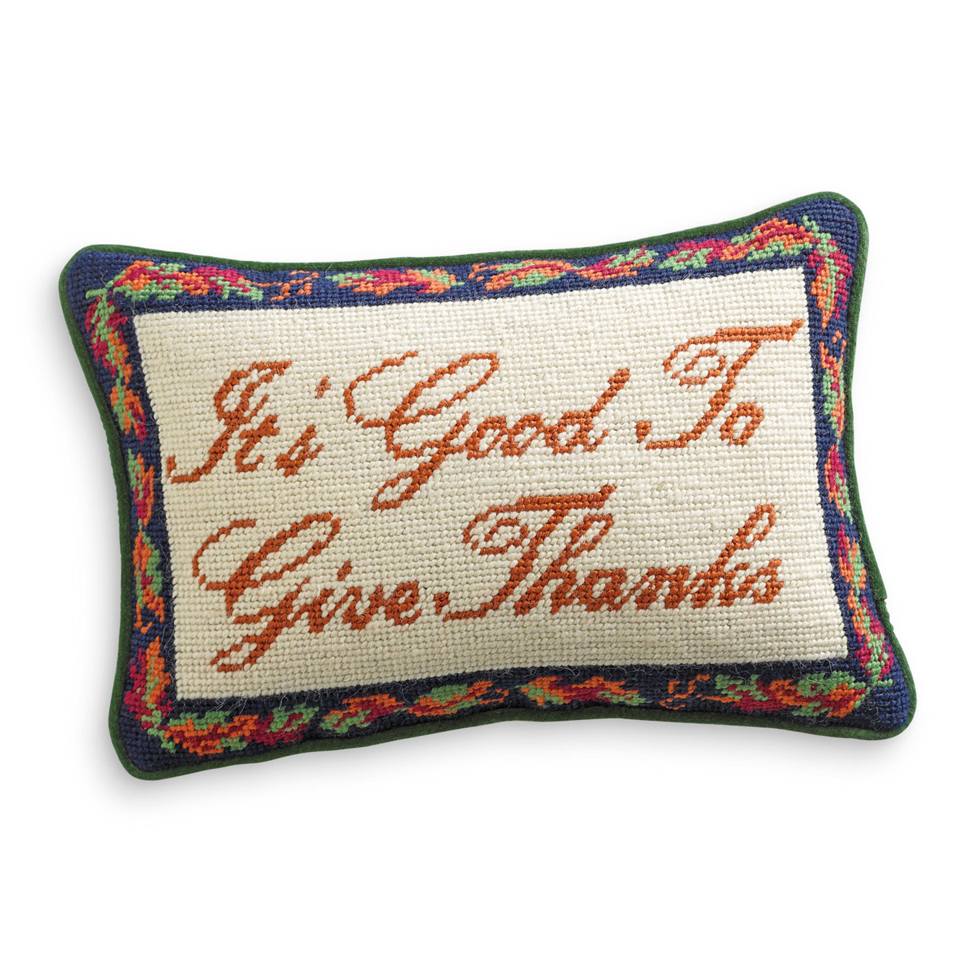 Give Thanks Needlepoint Pillow Gump's