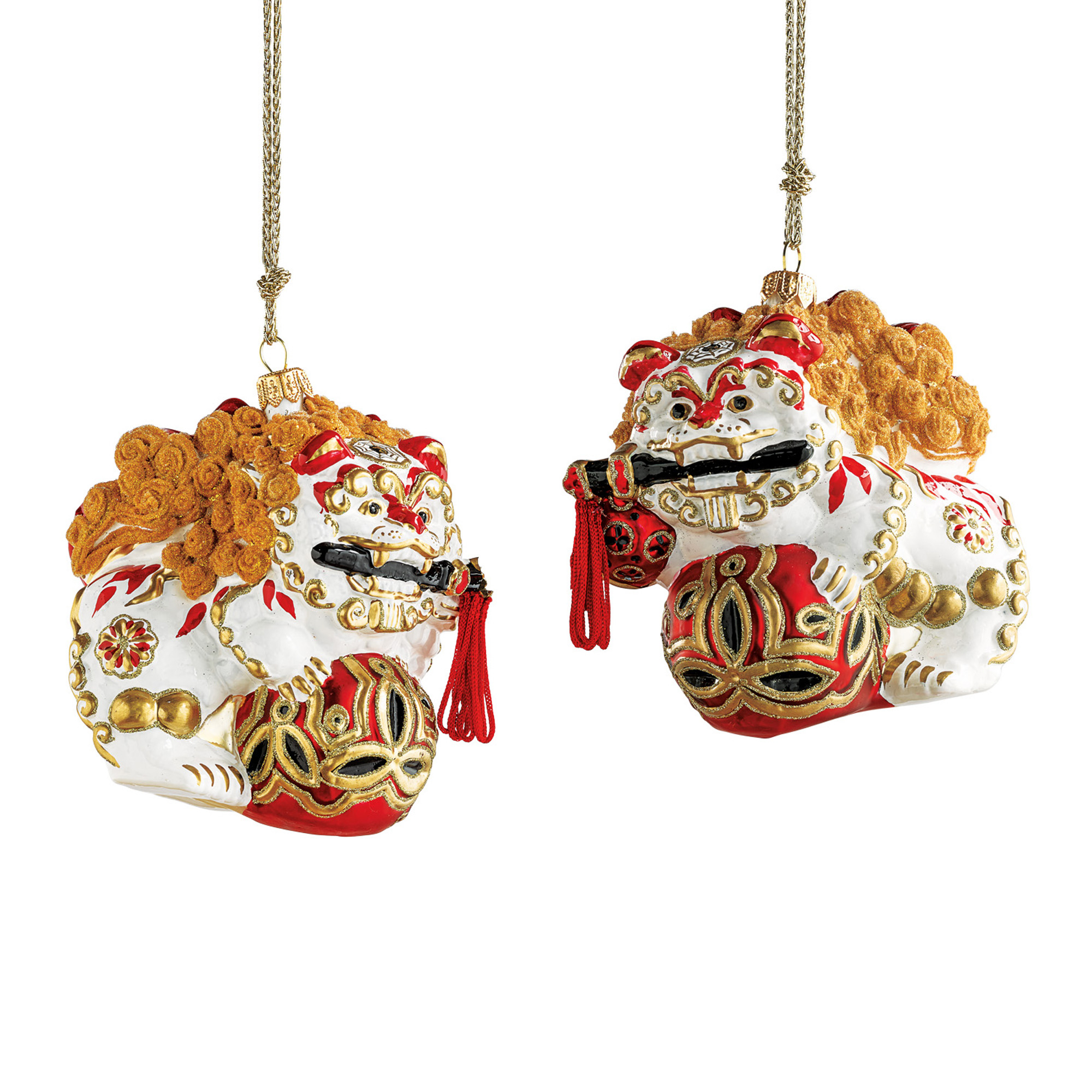 Collectible Foo Dog Christmas Ornament Set Gump's