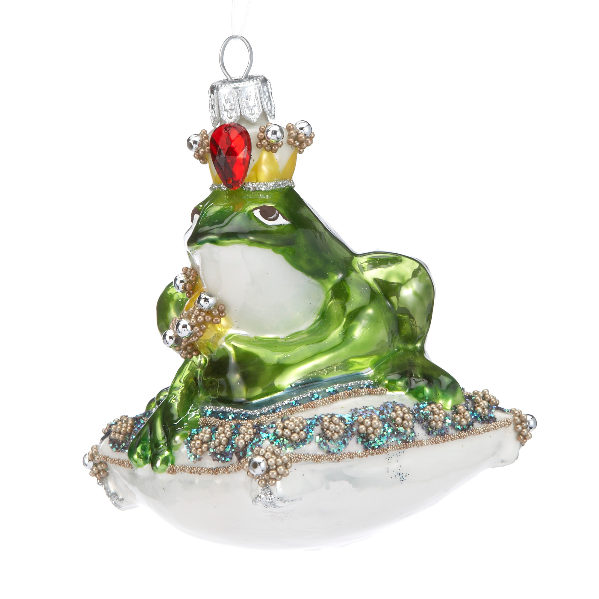 Frog Prince On Pillow Christmas Ornament Gump's