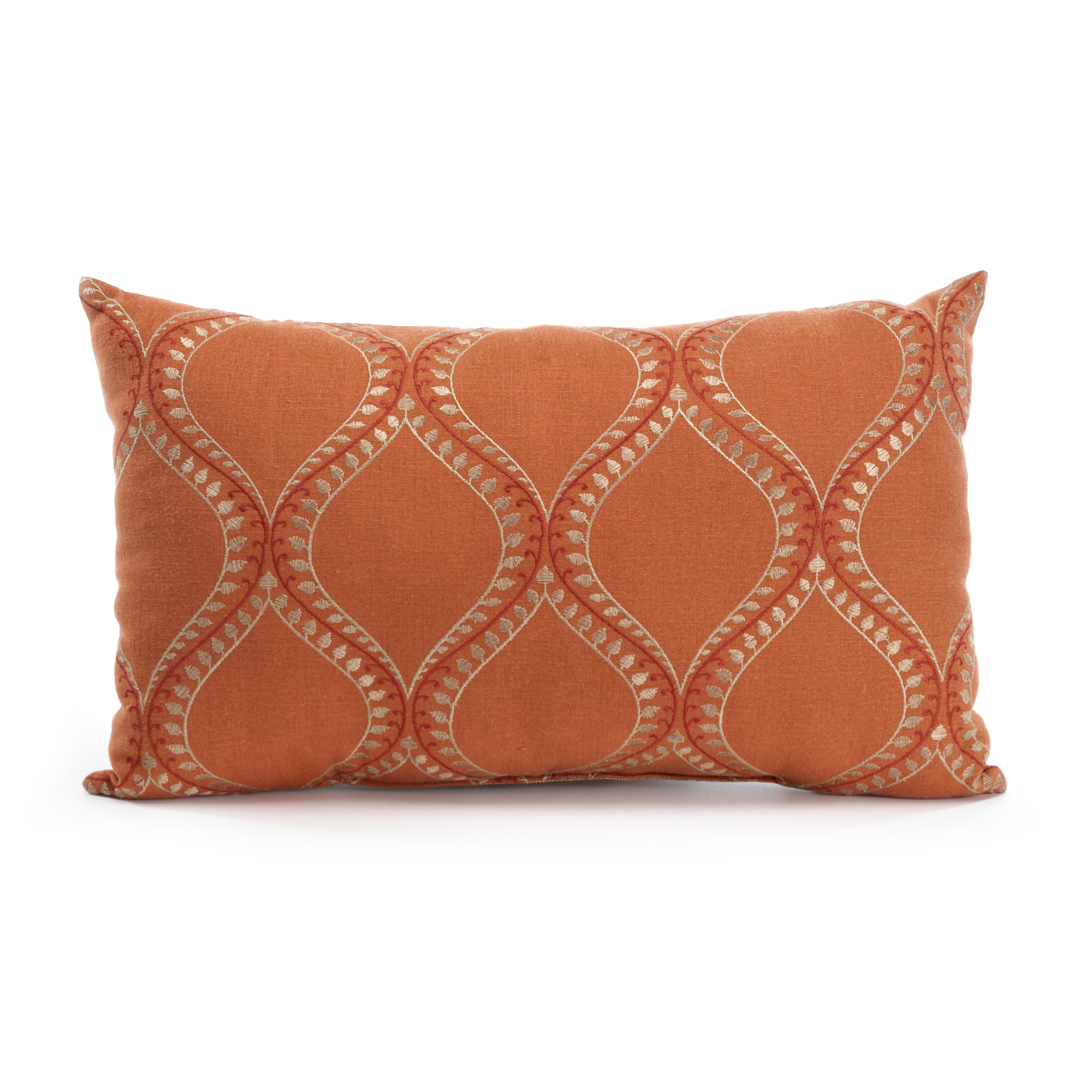 Raj Orange Embroidered Lumbar Pillow Gump's