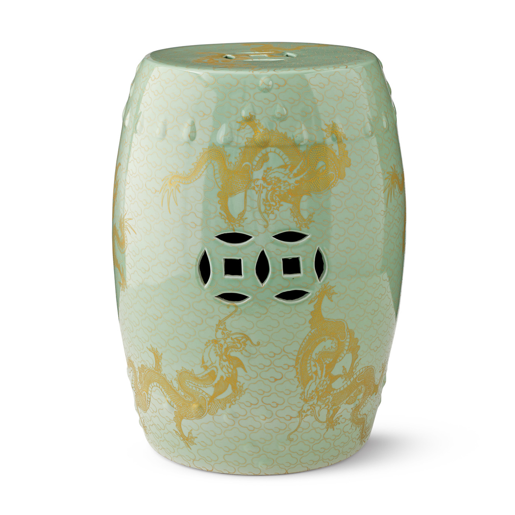 Imperial Dragon Garden Stool, Celadon Gump's