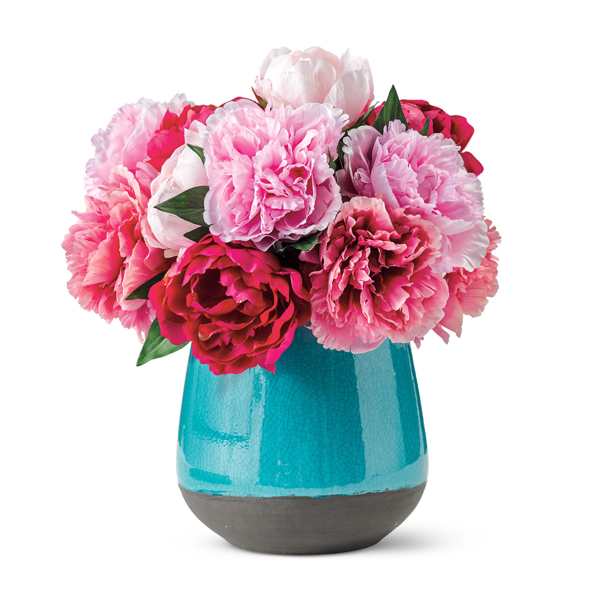 Pink Peonies In Turquoise Vase Gump's