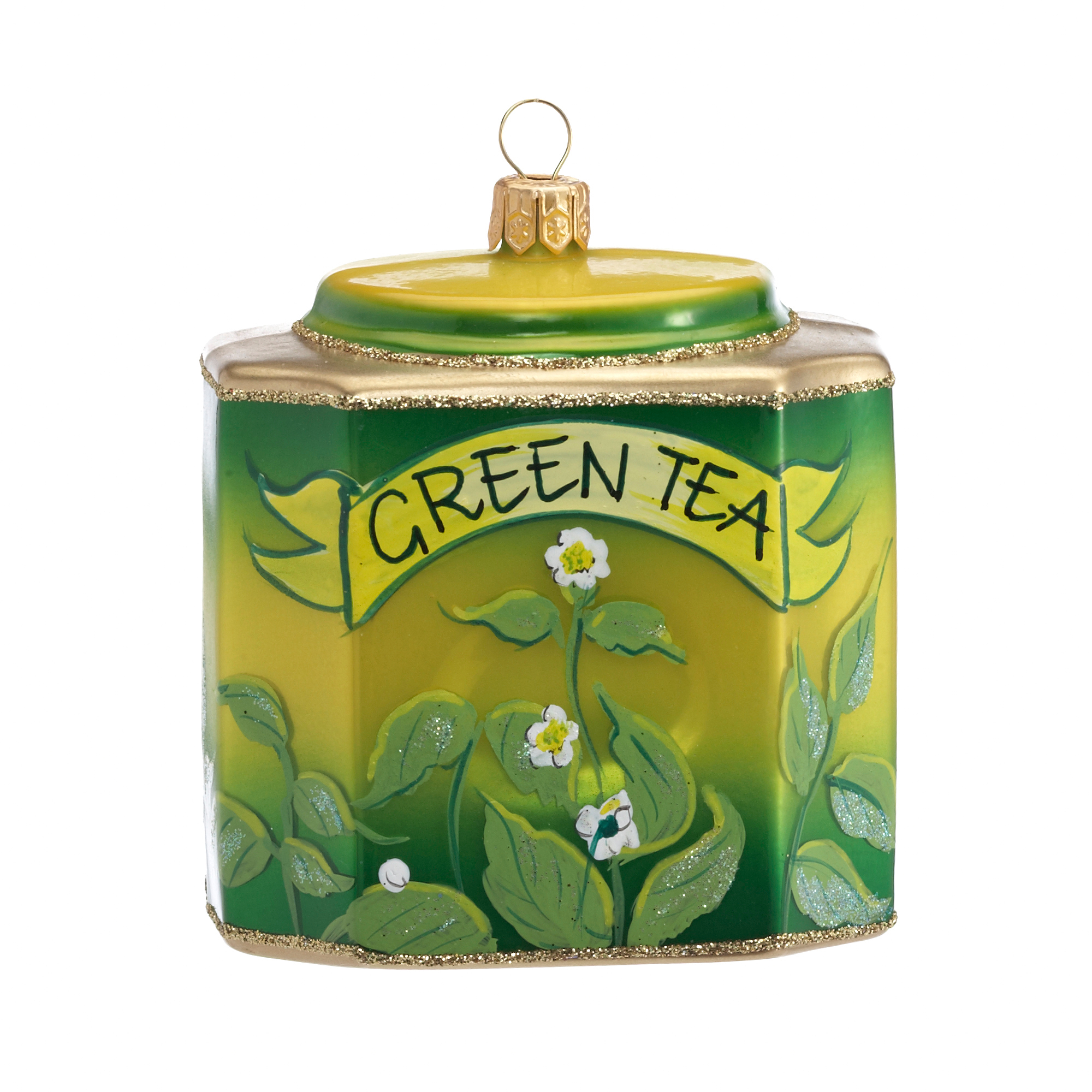 Tea Christmas Ornaments Green Tea Canister Christmas Ornament Gump's