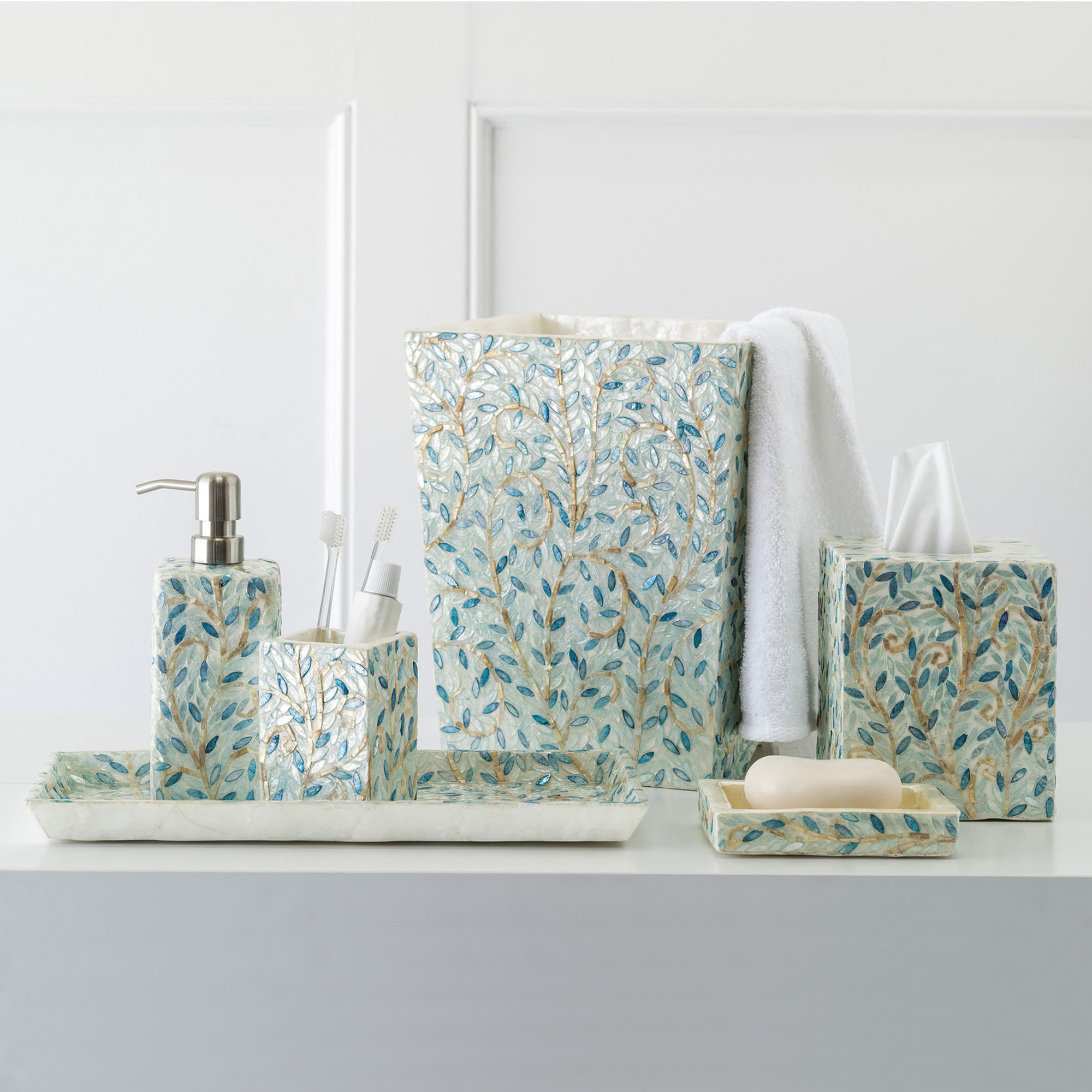 Sorrento Capiz Shell Bath Accessories Gump's