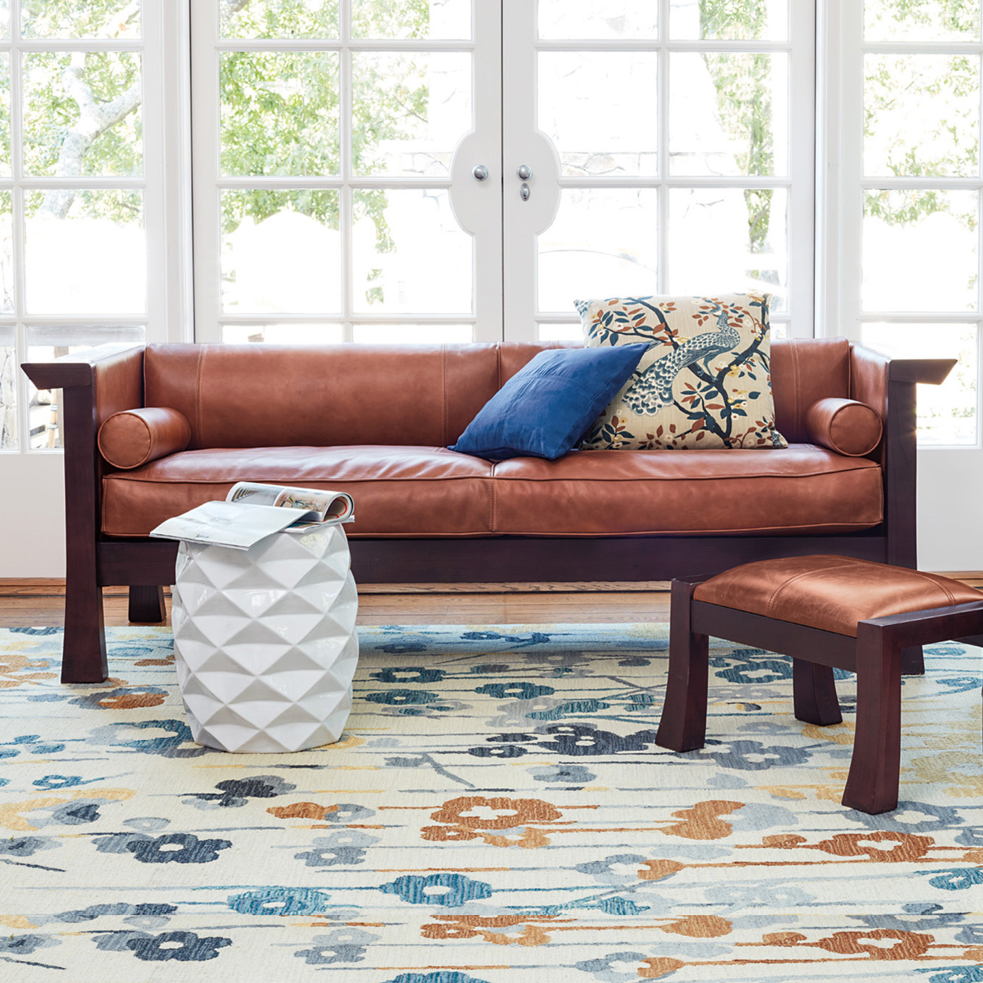 Maria Yee Cambria Sofa, Sienna Leather Gump's