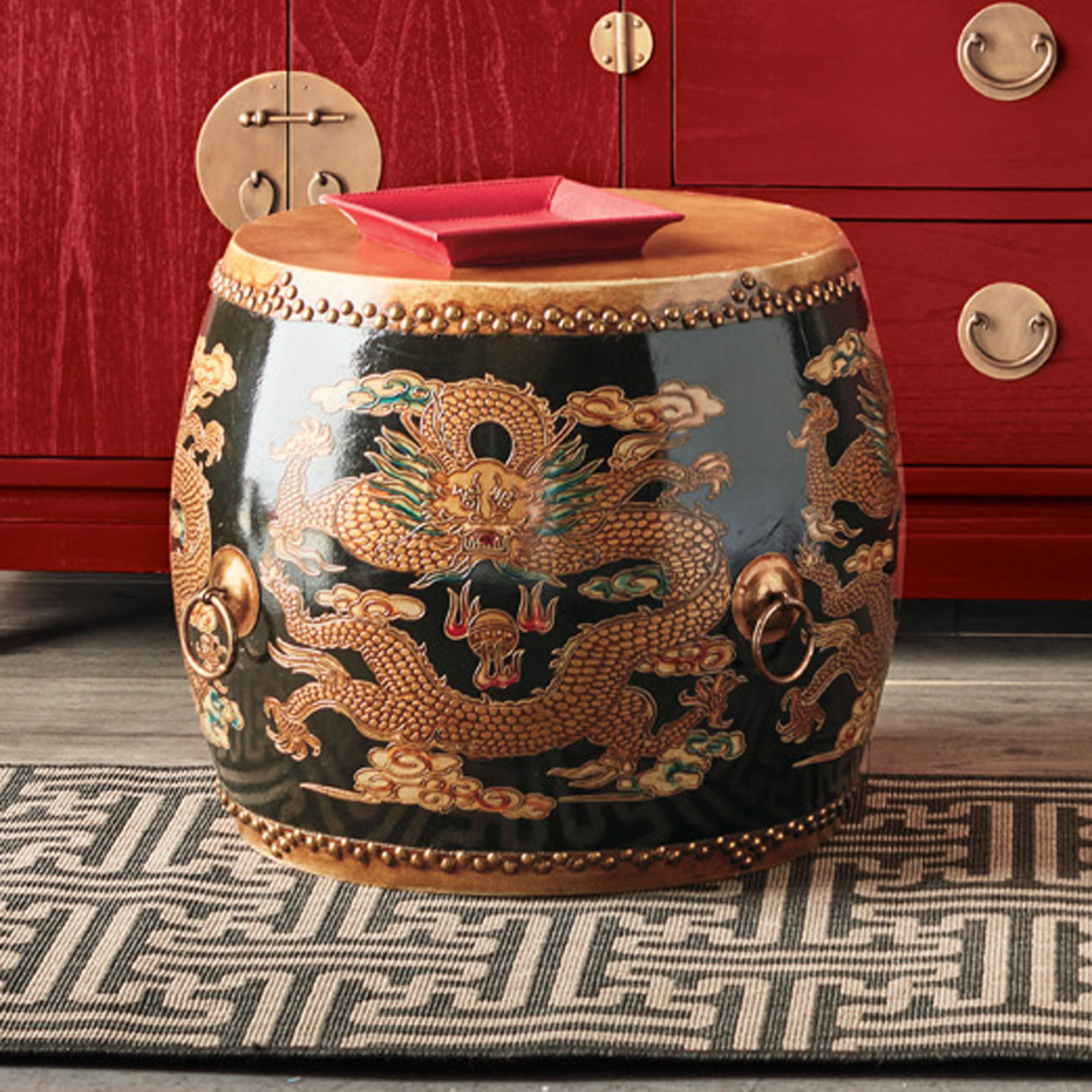 Ceremonial Drum Table, Black Gump's