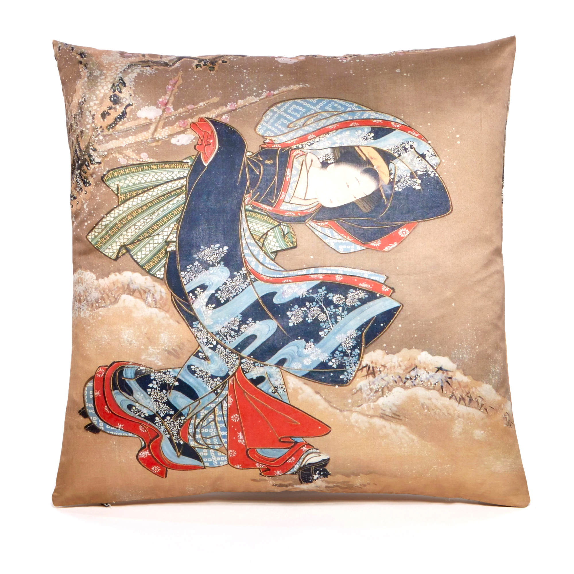 Geisha With Navy Kimono Pillow Gump's
