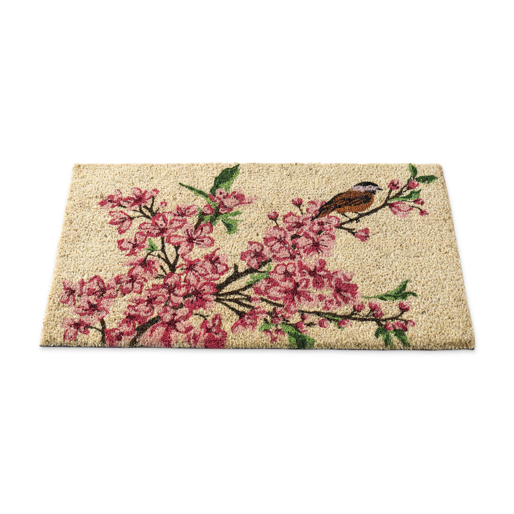Cherry Blossom & Bird Coir Doormat Gump's