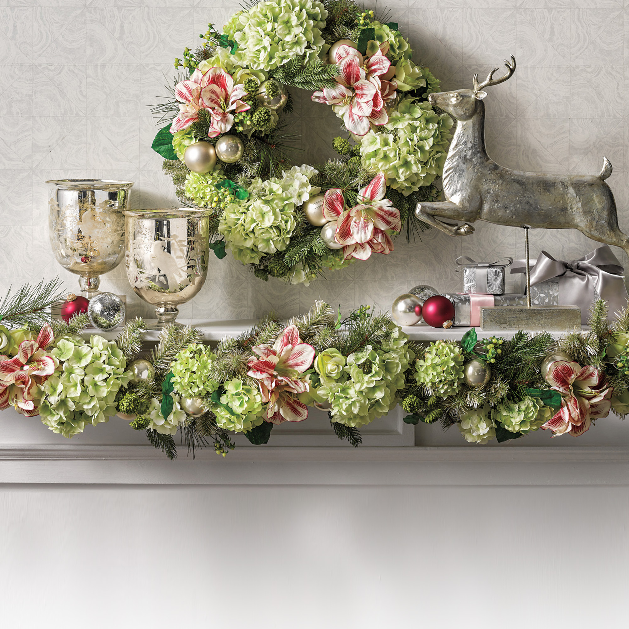 Hydrangea & Amaryllis Garland Gump's