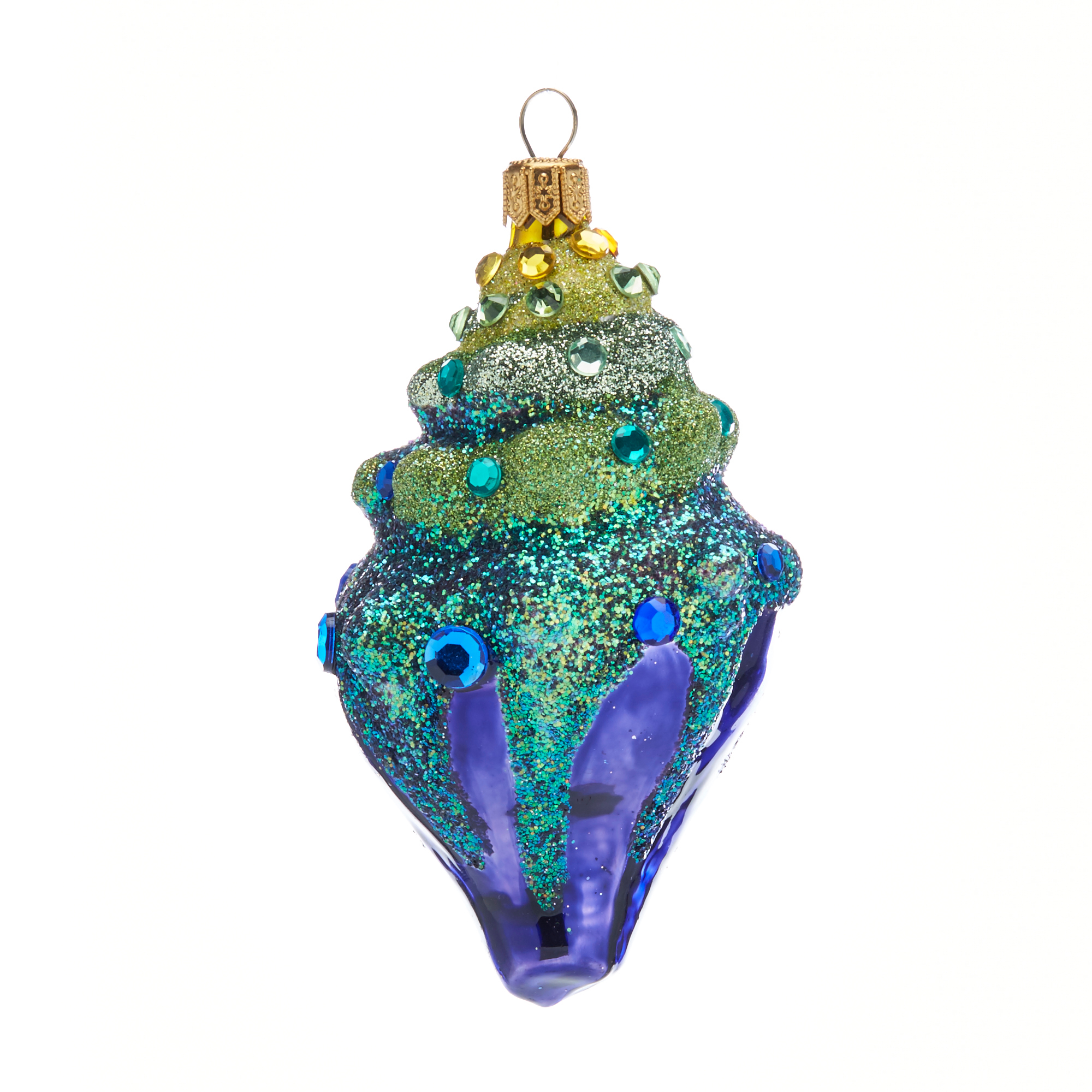 Blue & Green Seashell Sealife Christmas Ornament Gump's