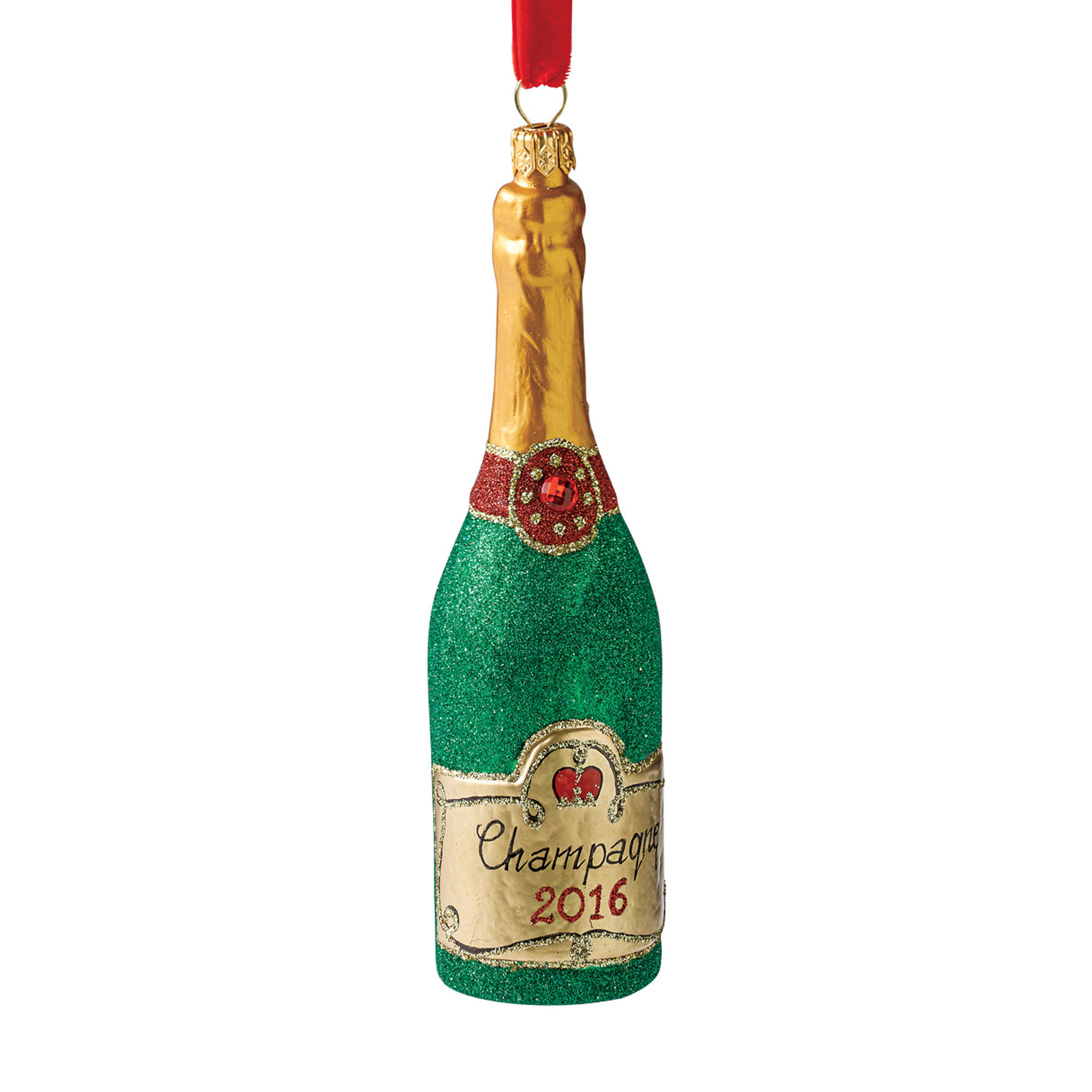 Luxe Life Champagne Bottle Ornament Gump's