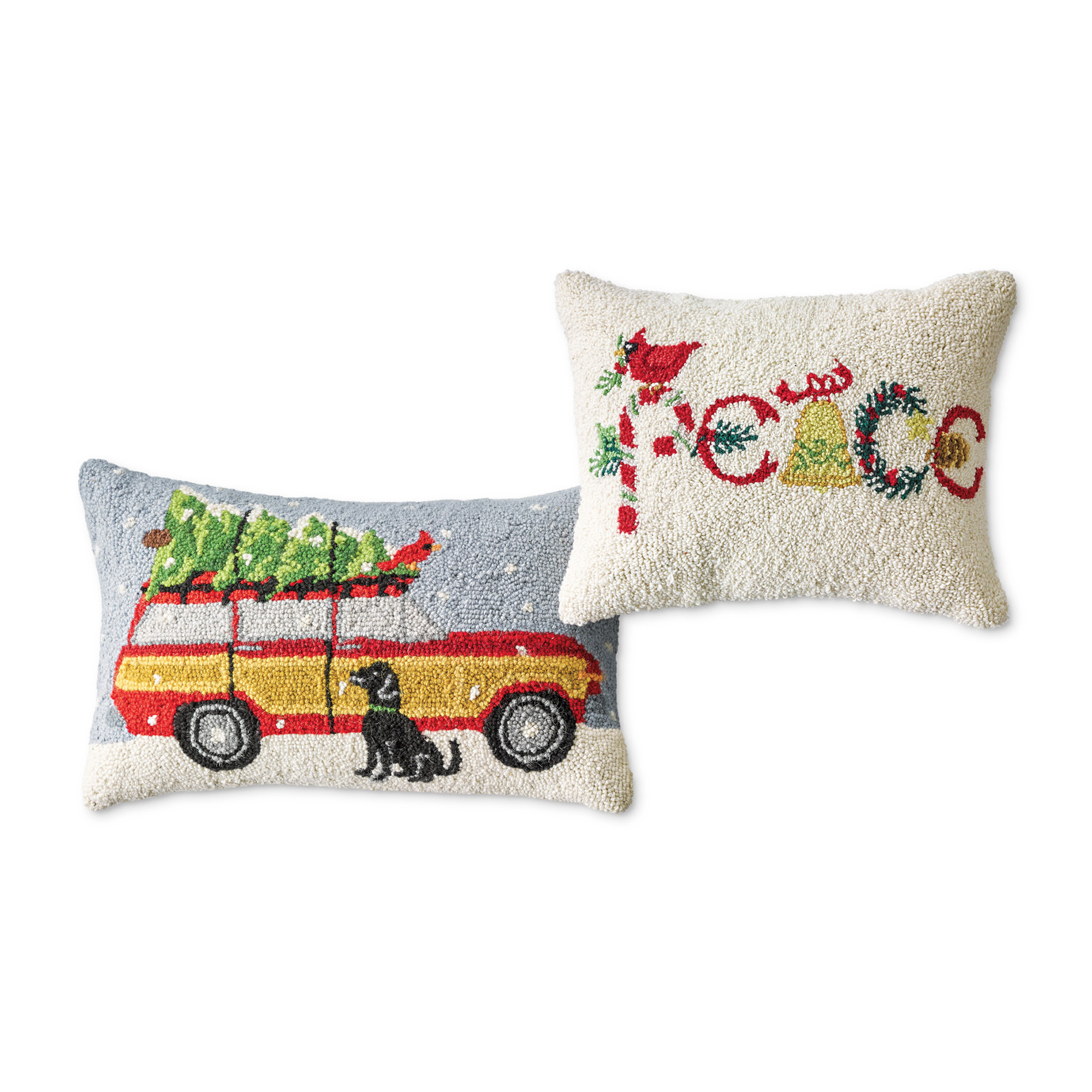 'Christmas Is...' Hooked Pillows Gump's