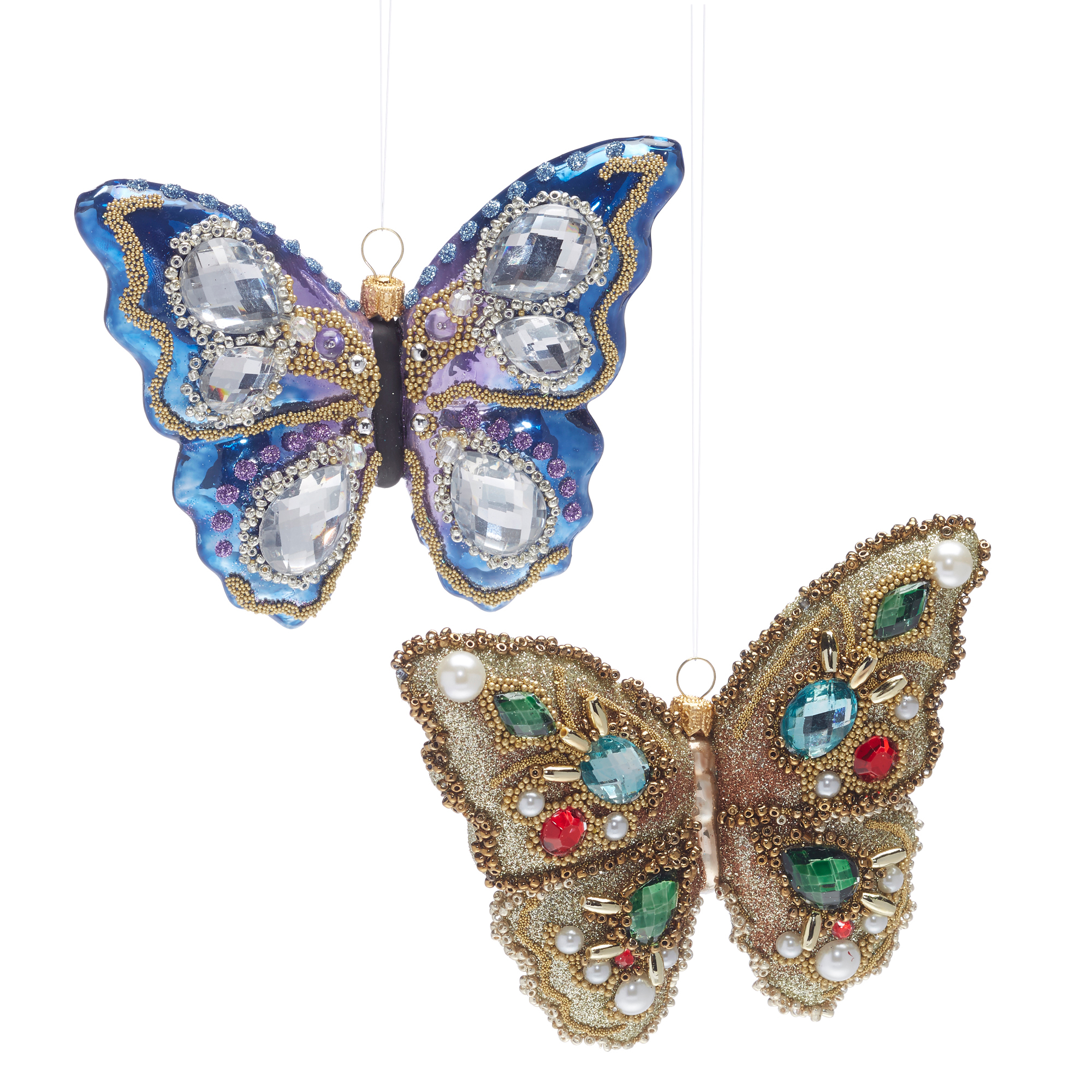 Gold Butterfly Christmas Decorations Jeweled Butterfly Ornaments Gump's