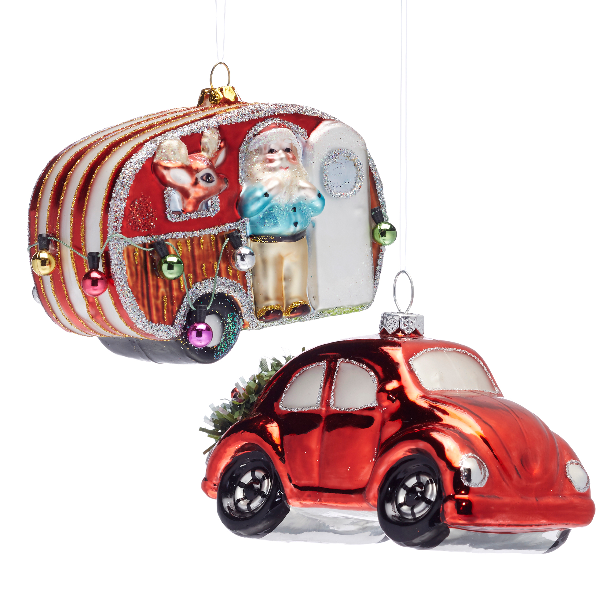 21st Century Trailer & Red Car Christmas Ornament Gump's