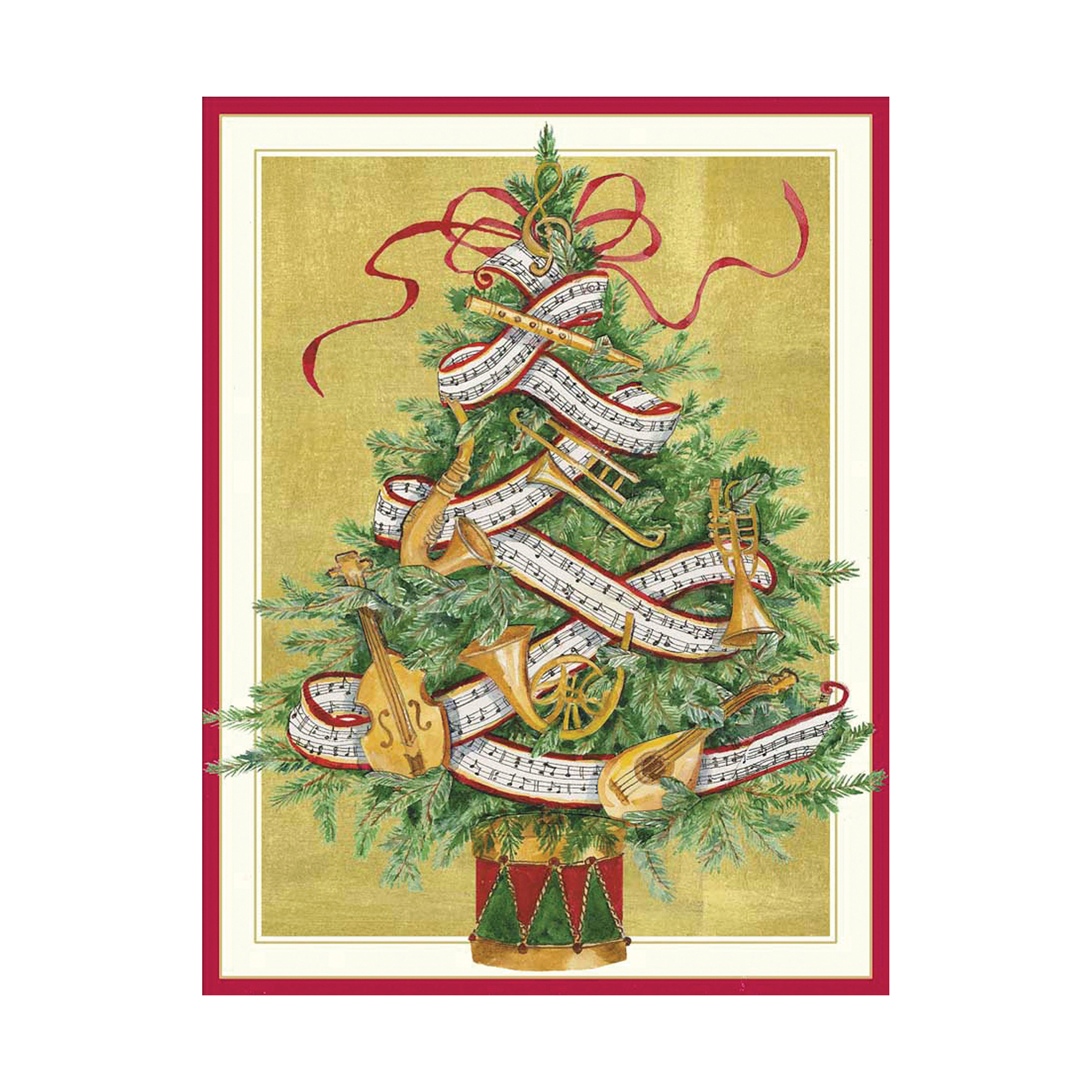 Caspari Musical Instrument Tree Cards, Set of 16 Gump's