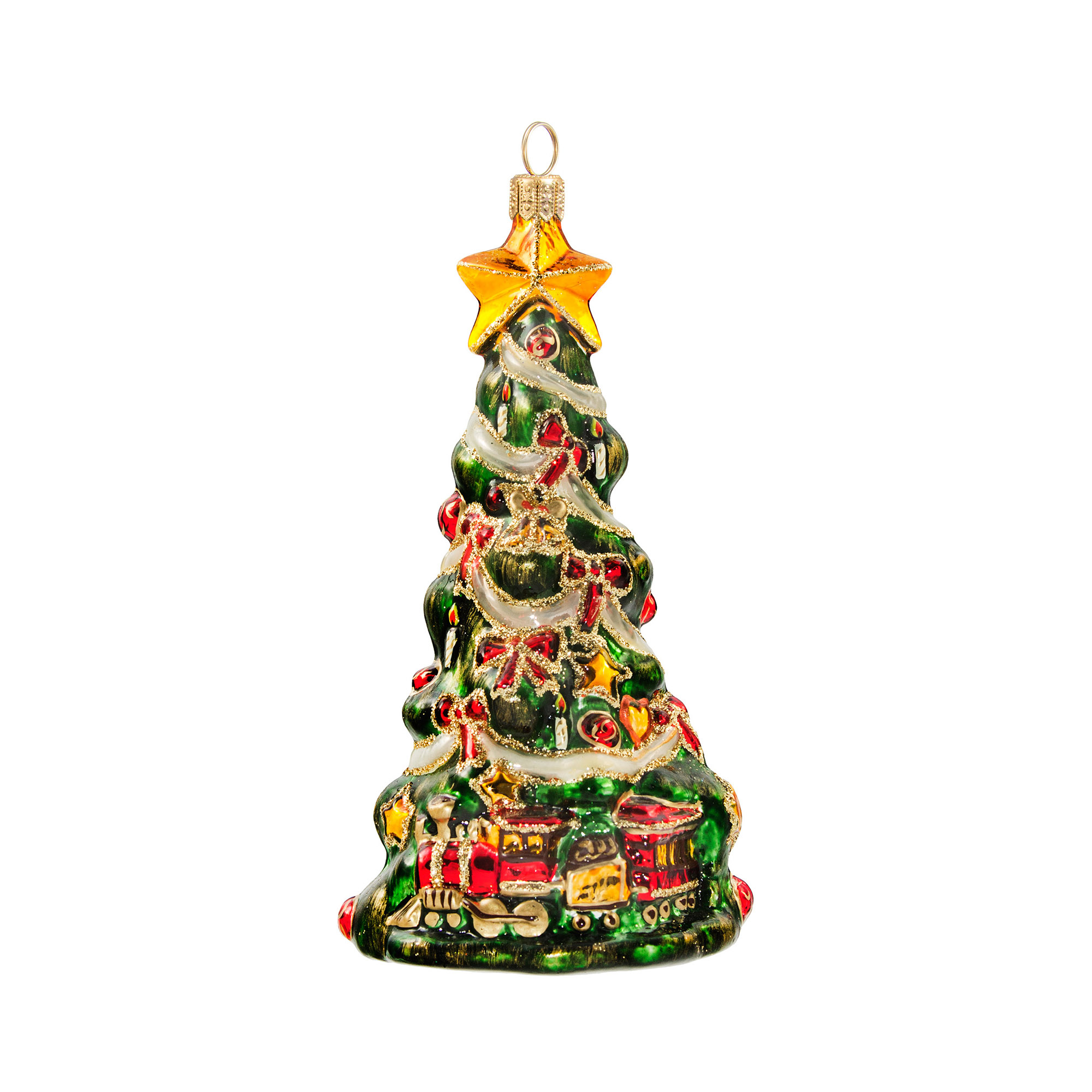Christmas Tree with Train Christmas Ornament Gump's