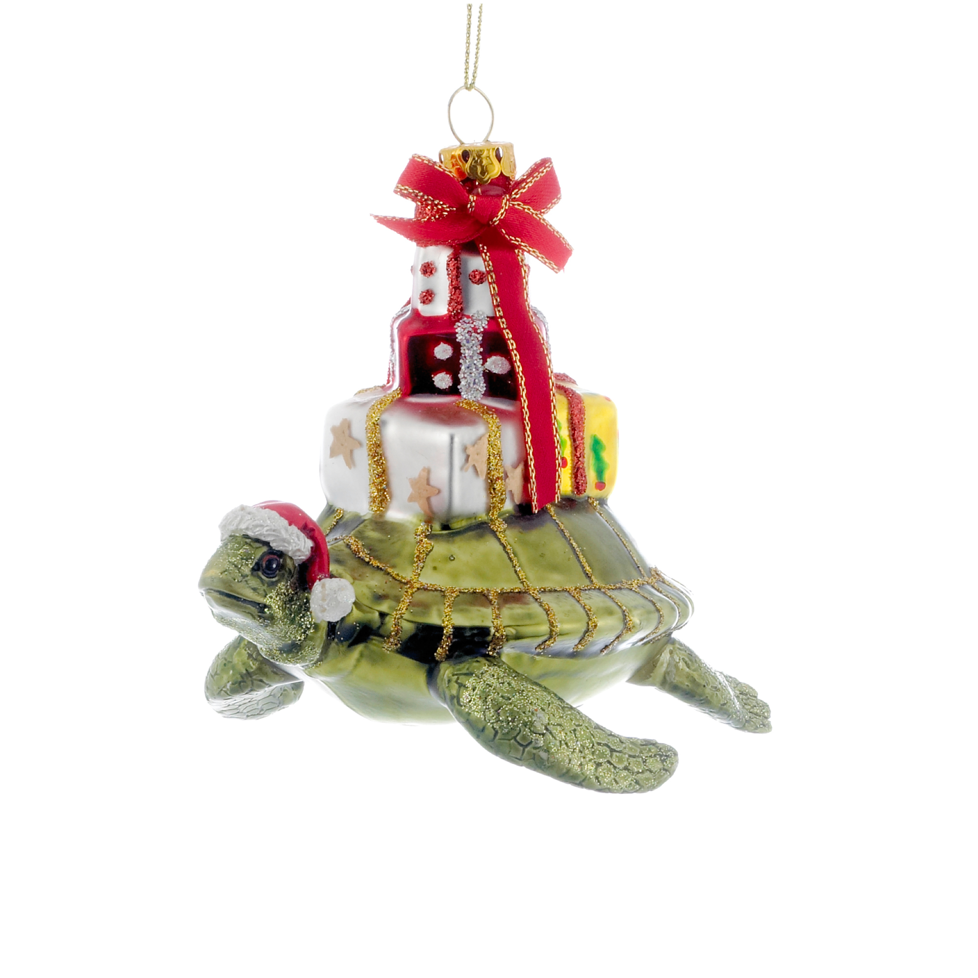 Sea Turtle with Gifts Christmas Ornament Gump's
