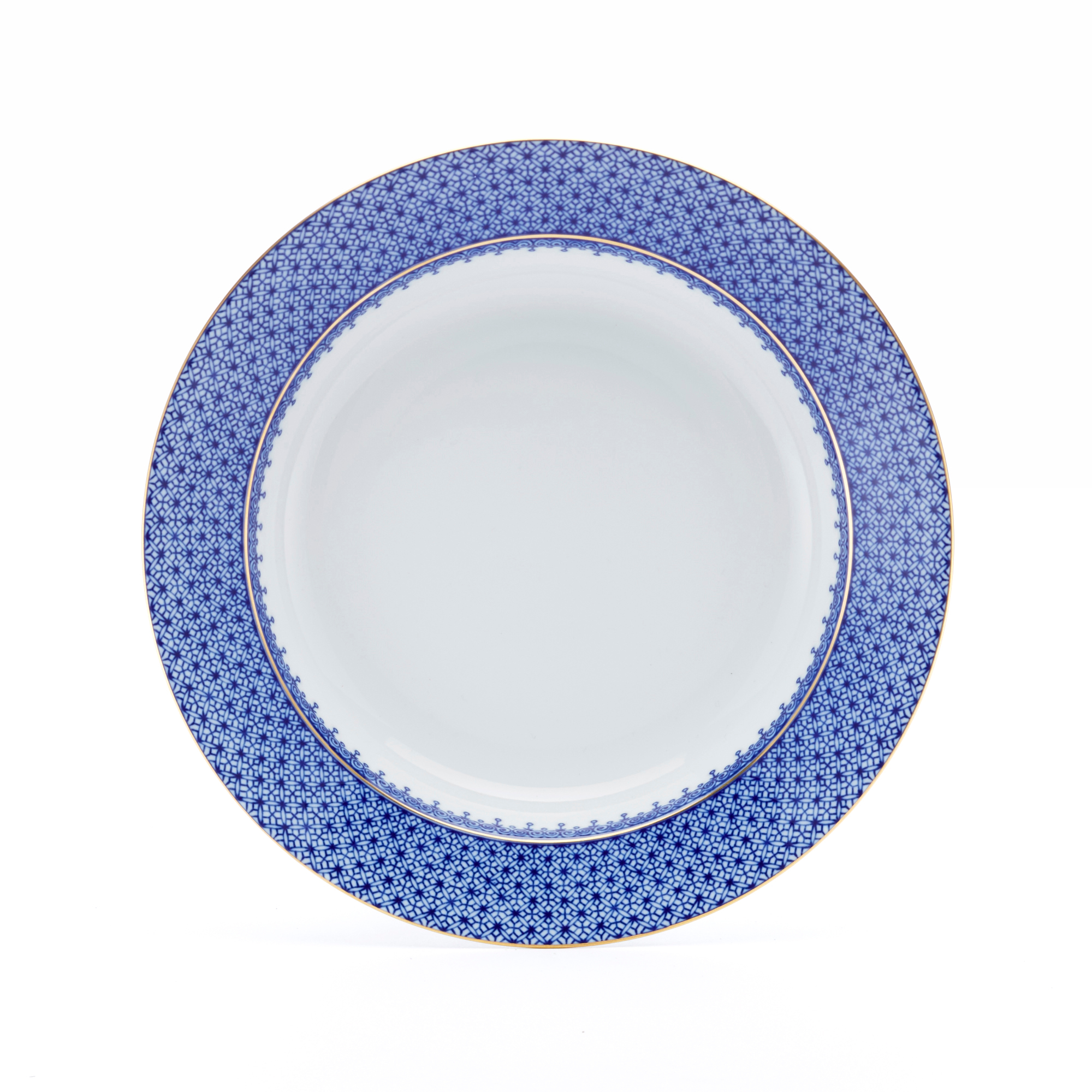 Mottahedeh Blue Lace Rim Soup Bowl Gump's